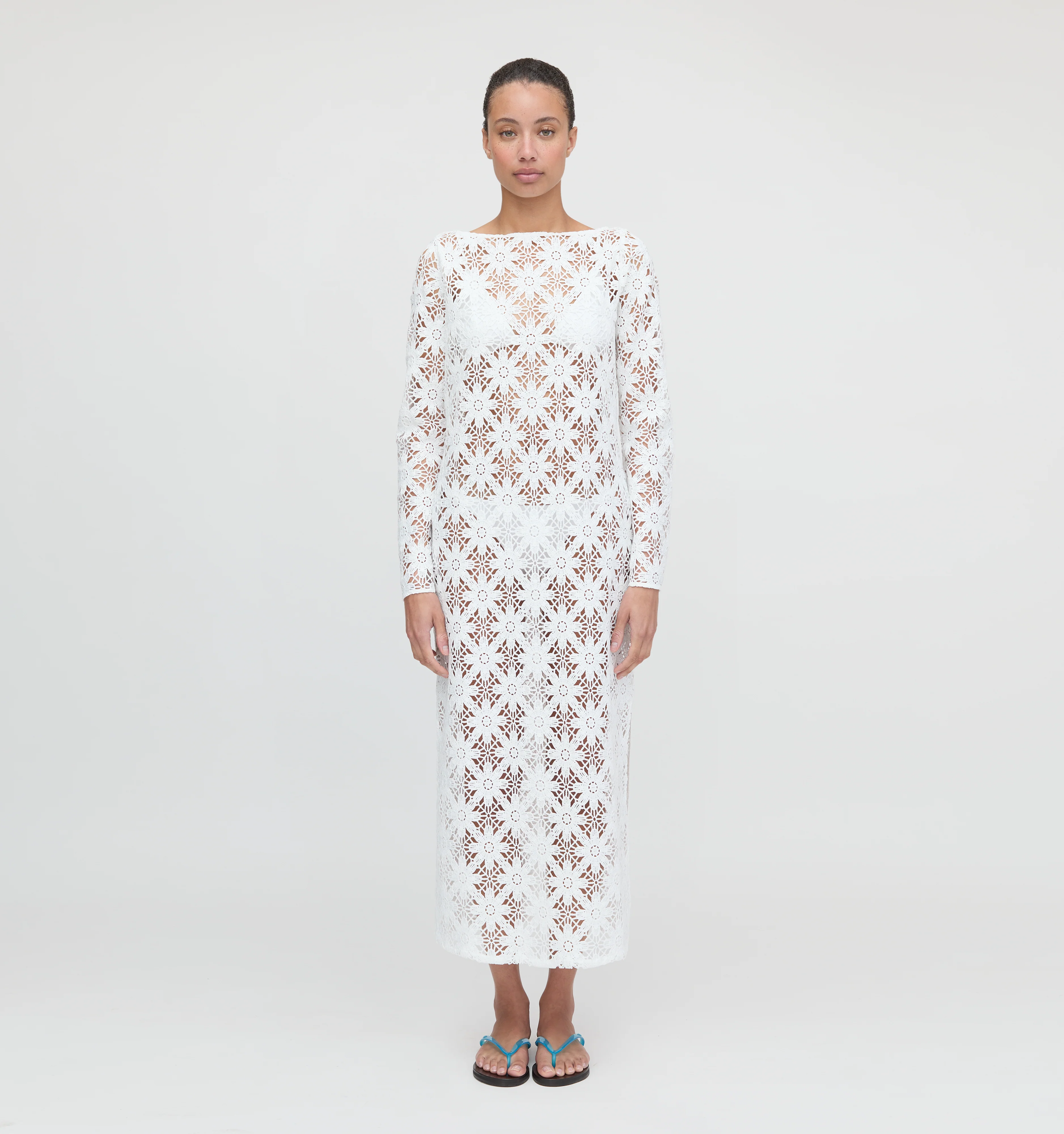The Eliza Dress - White Daisy Crochet