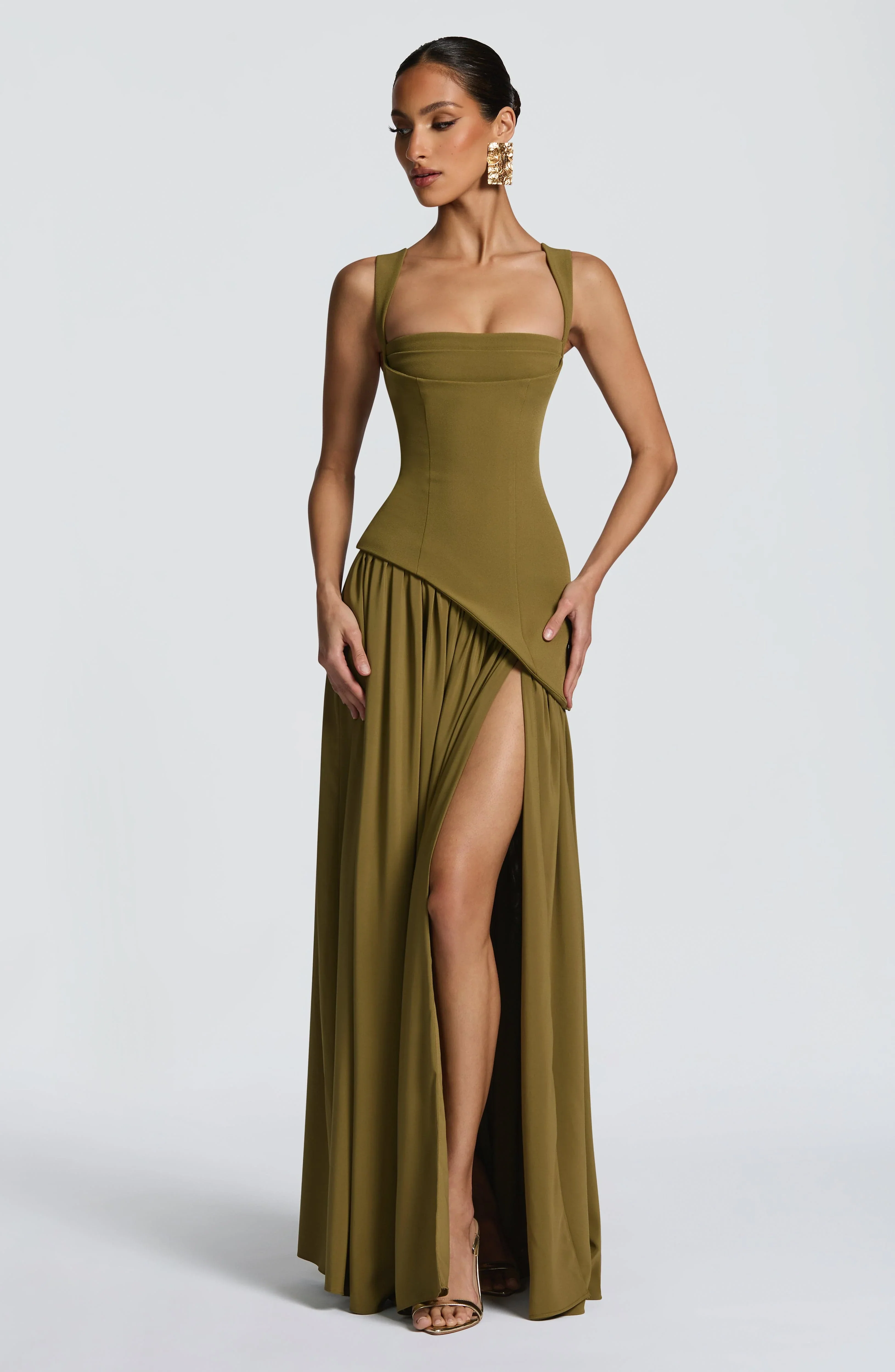Tullulah Maxi Dress - Deep Olive - luluinthesky
