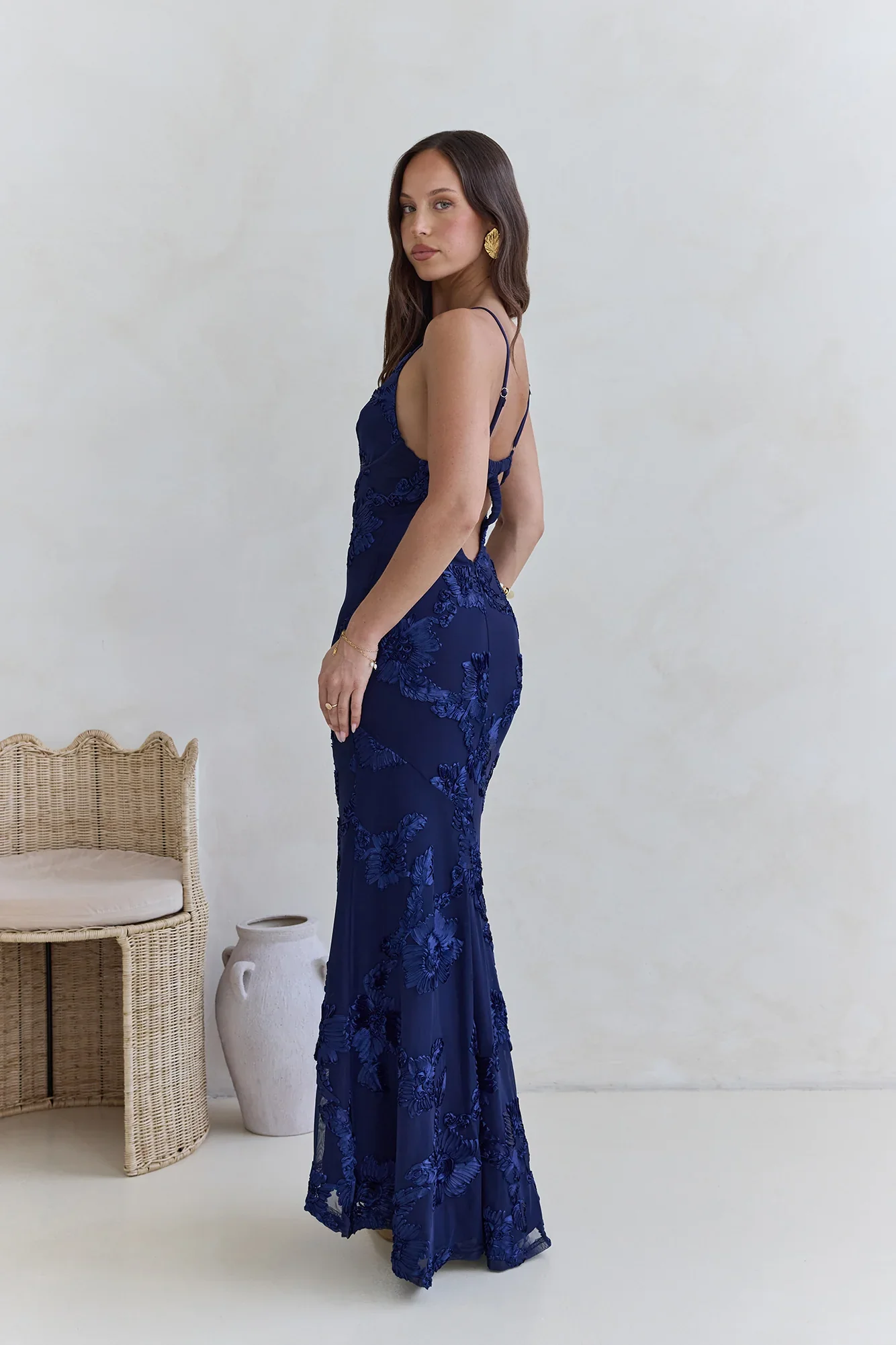 Love For You Mesh Maxi Dress Navy