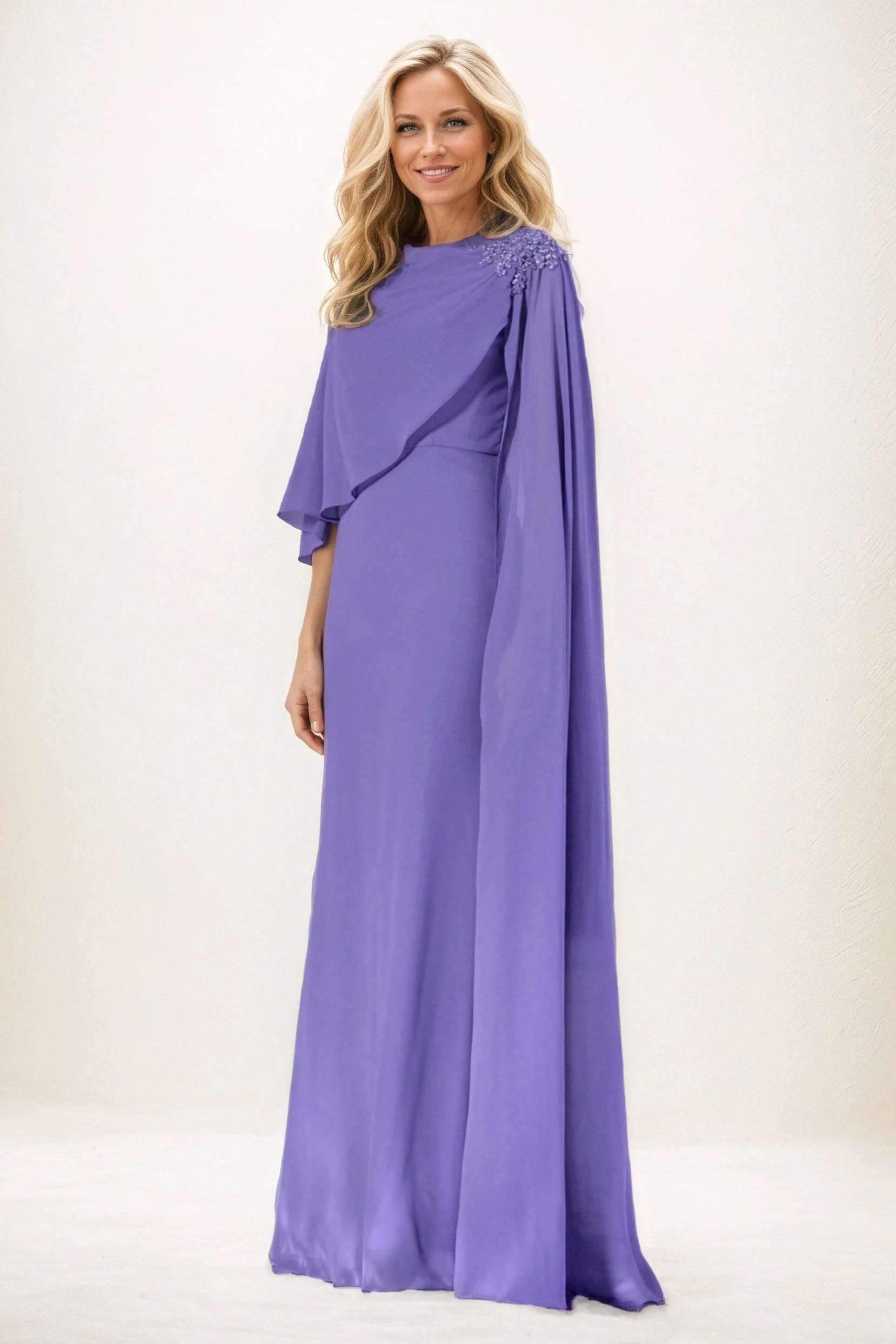 Sheath-Column Maxi Chiffon Mother of the Bride Dresses CM0388