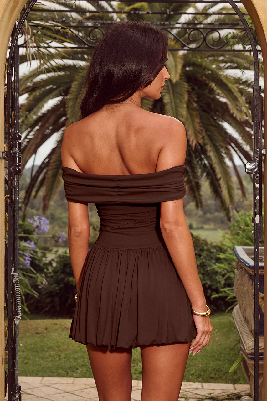 MANALLA MINI DRESS - BROWN
