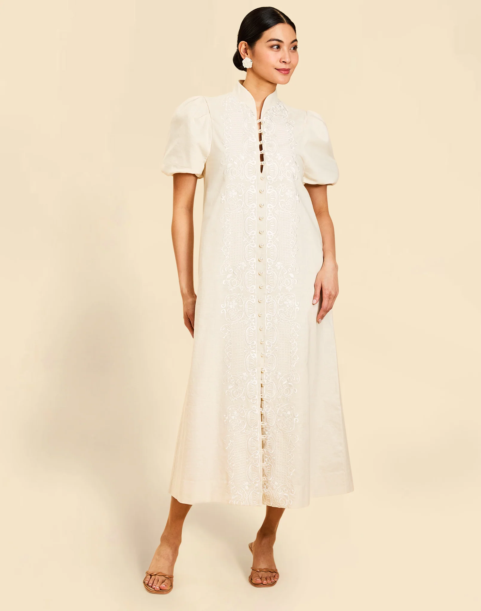 Elliana Barong Midi Dress - luluinthesky