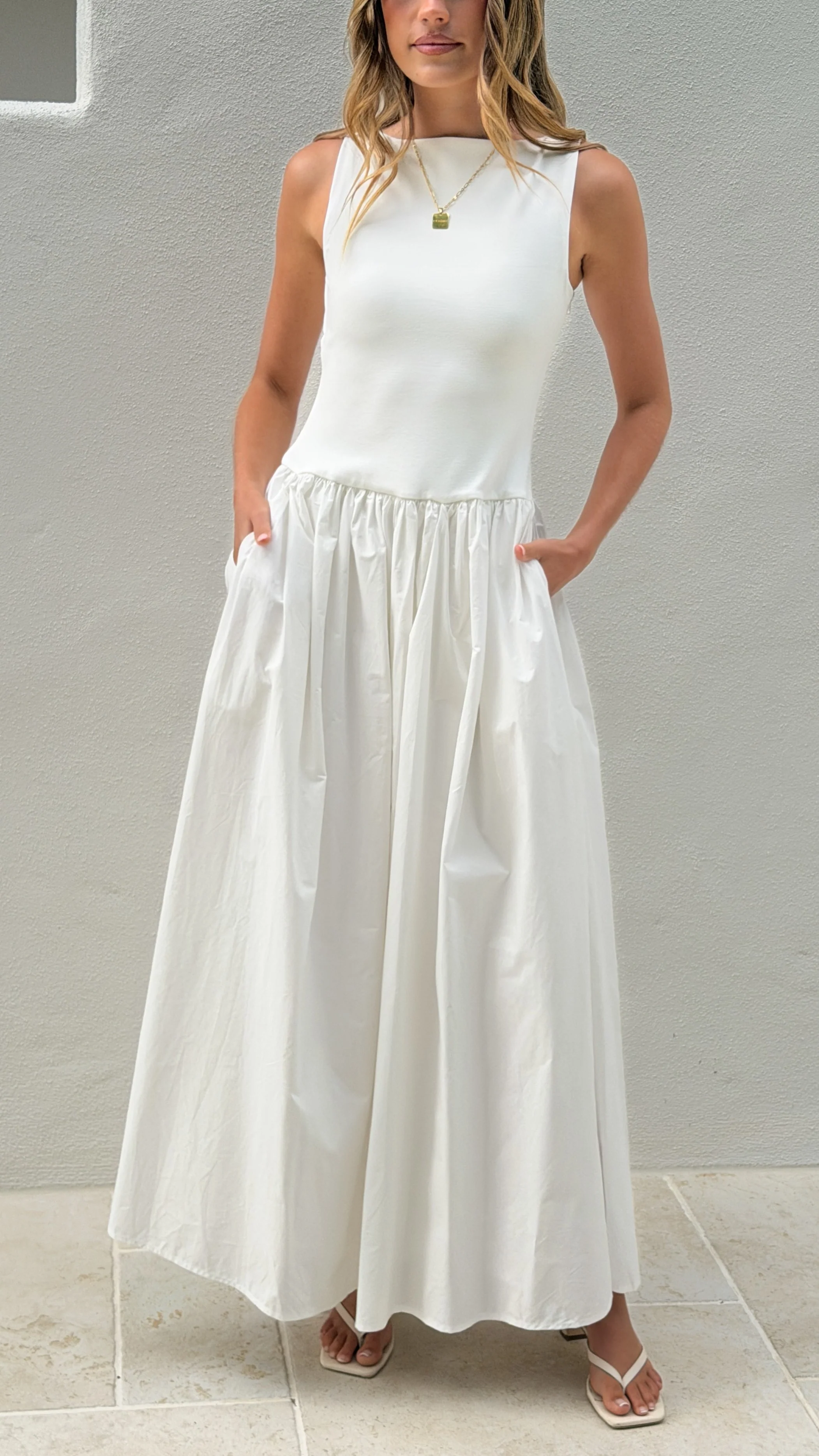 Alita Maxi Dress - White - luluinthesky