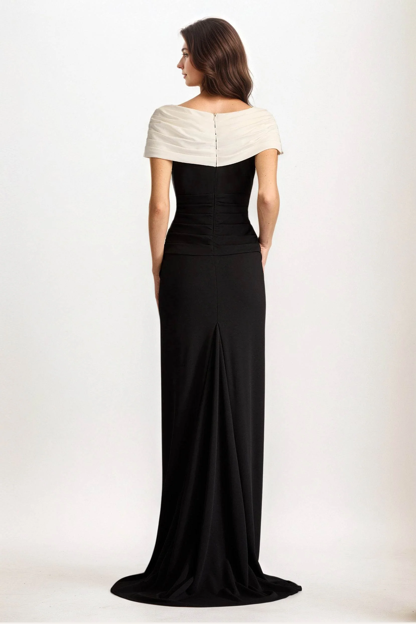 Sheath-Column Maxi Chiffon Wedding Guest Dress CG0279