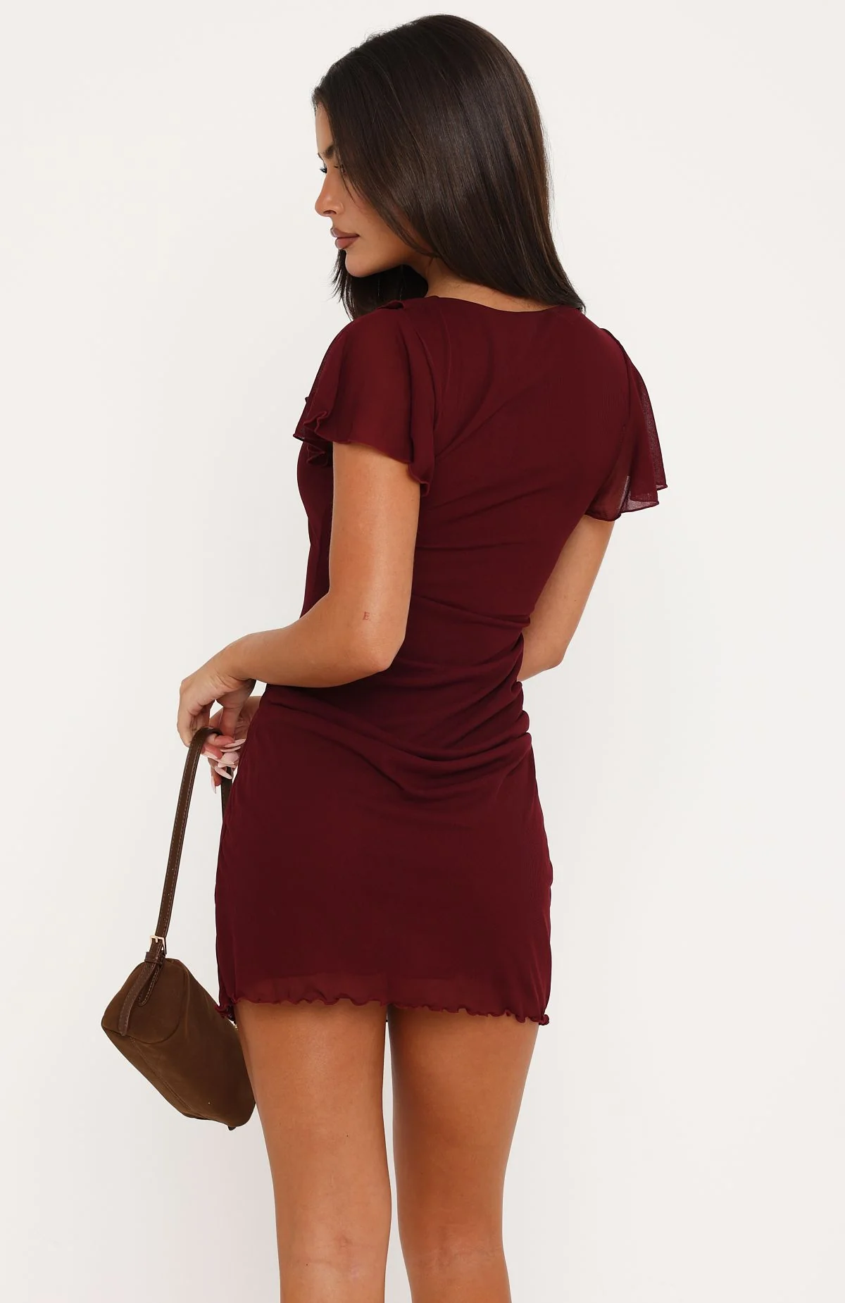 All Is Ours Mini Dress Wine - FASHION NOB