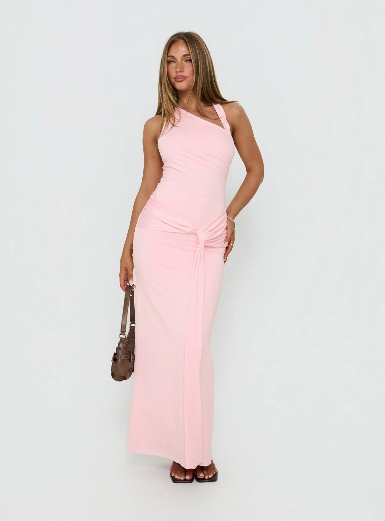 Ivetta Ruched Maxi Dress Pink