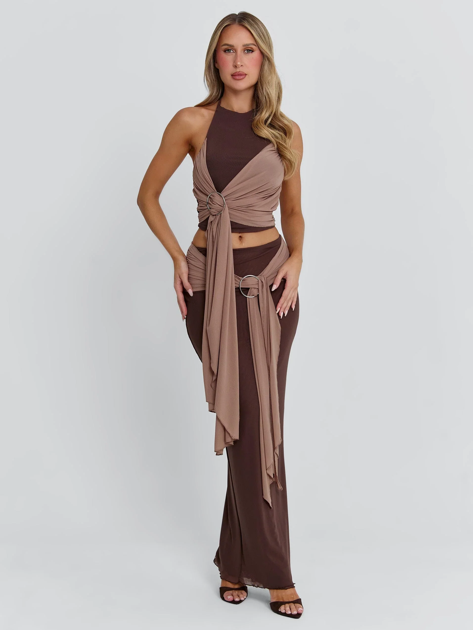 Ellapink NERINA MAXI SKIRT CHOCOLATE