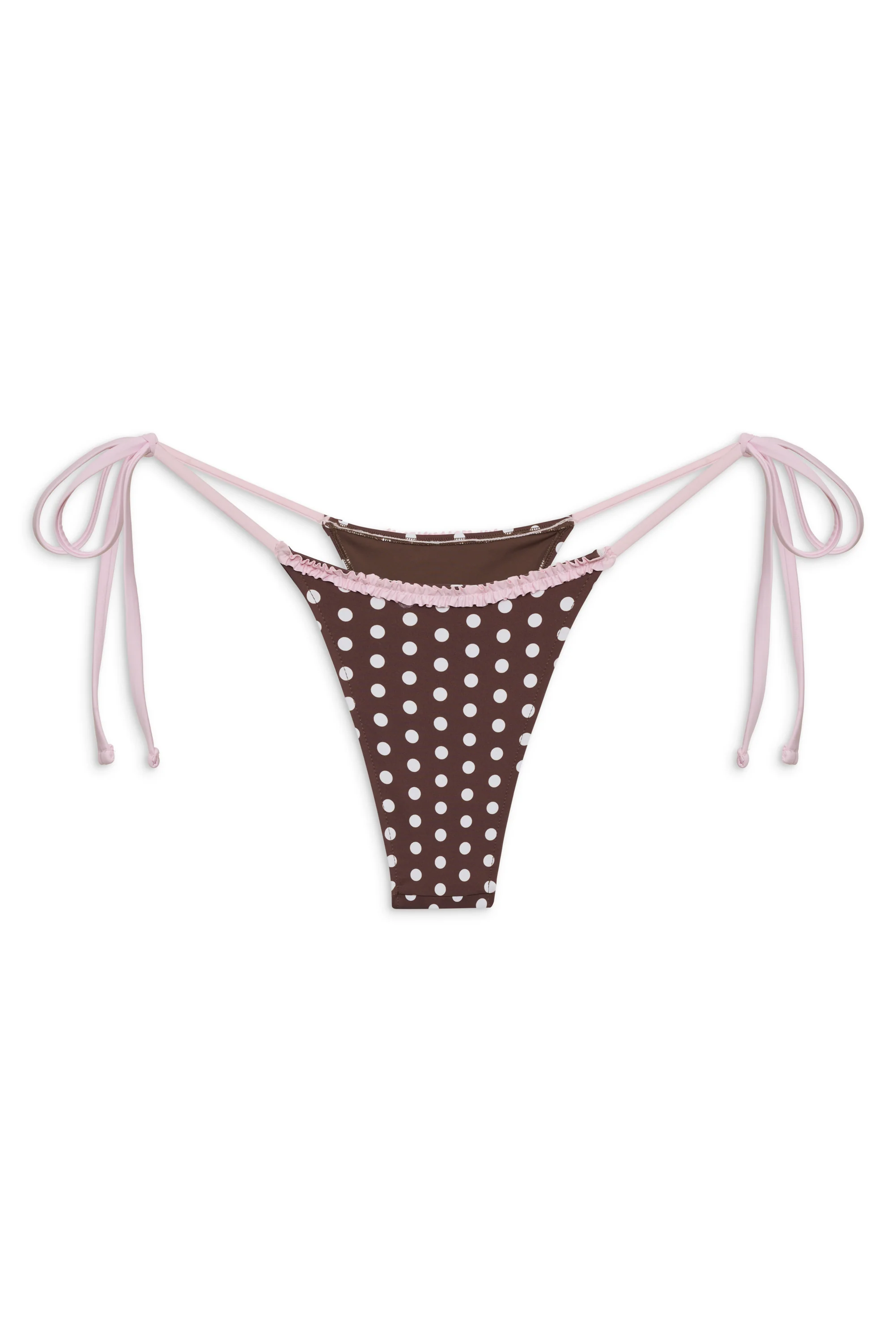 Divine Skimpy String Bikini Bottom - Cocoa Dot - luluinthesky