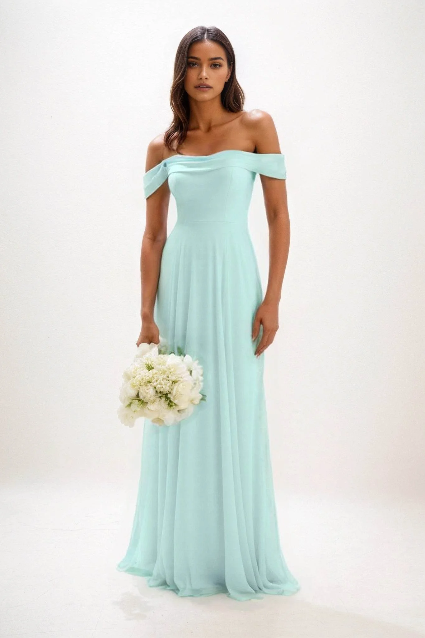 A-Line Maxi Chiffon Bridesmaid Dress CB0857