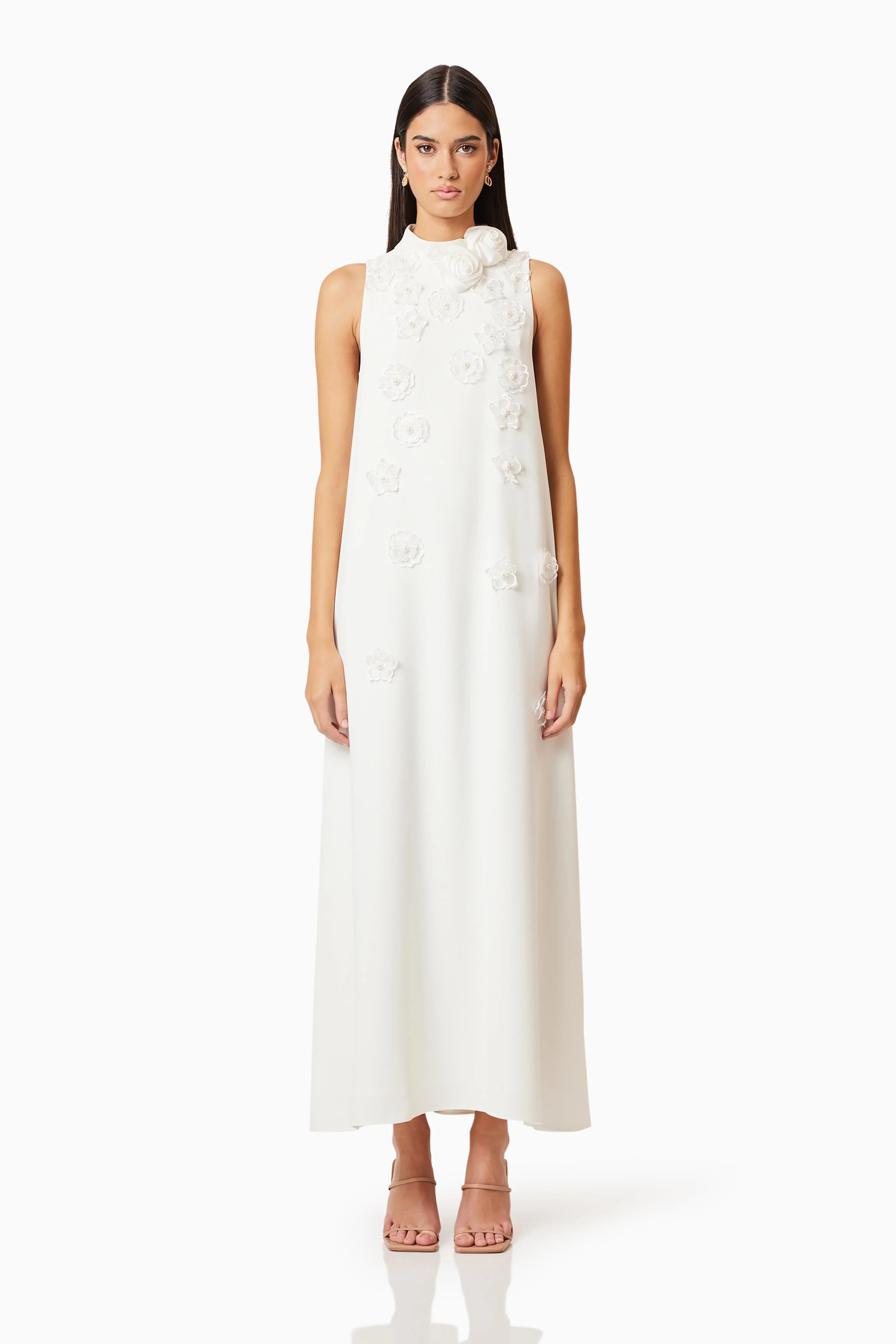 Lilydale 3D Maxi Dress In White