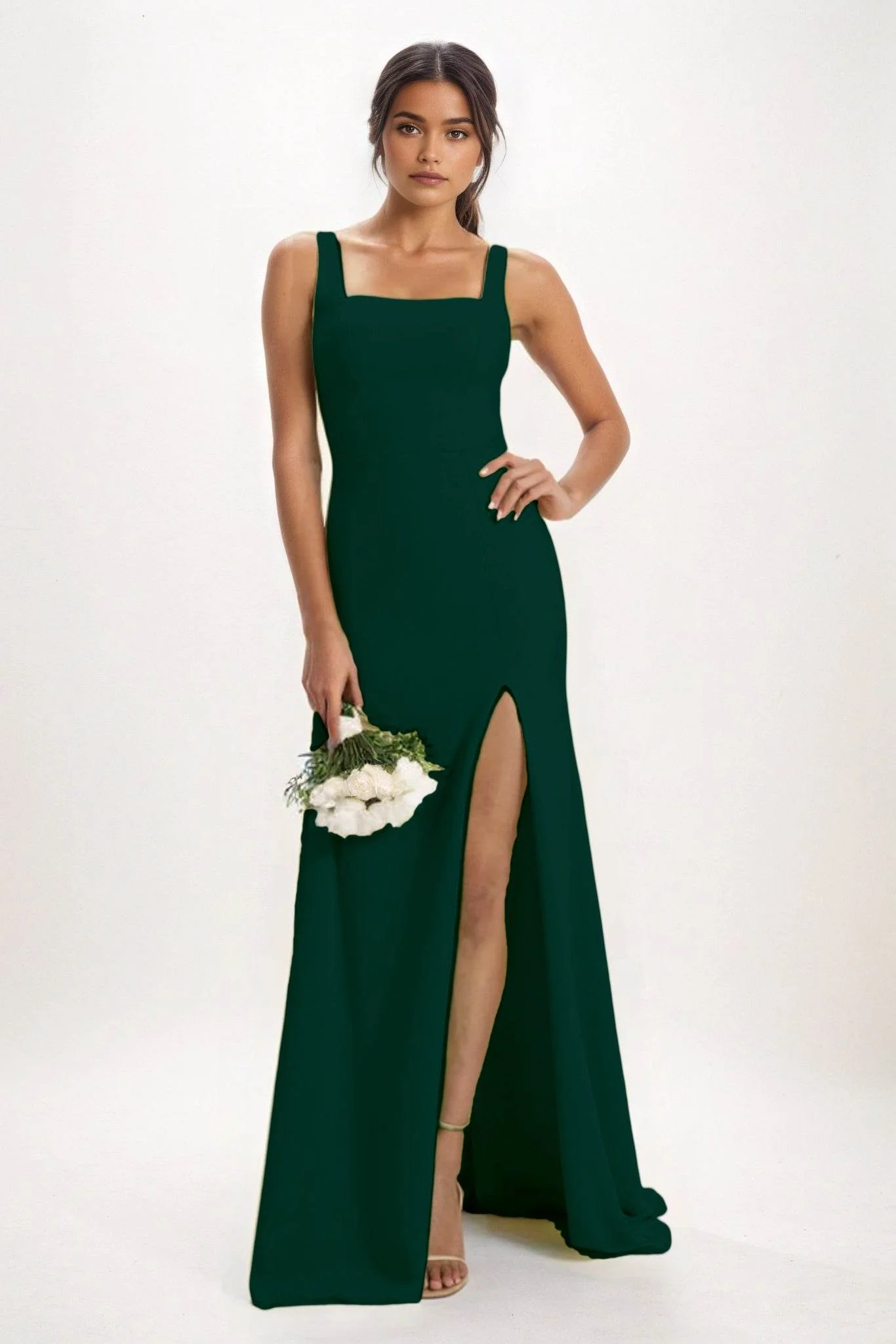 Sheath-Column Maxi Chiffon Bridesmaid Dress CB0826