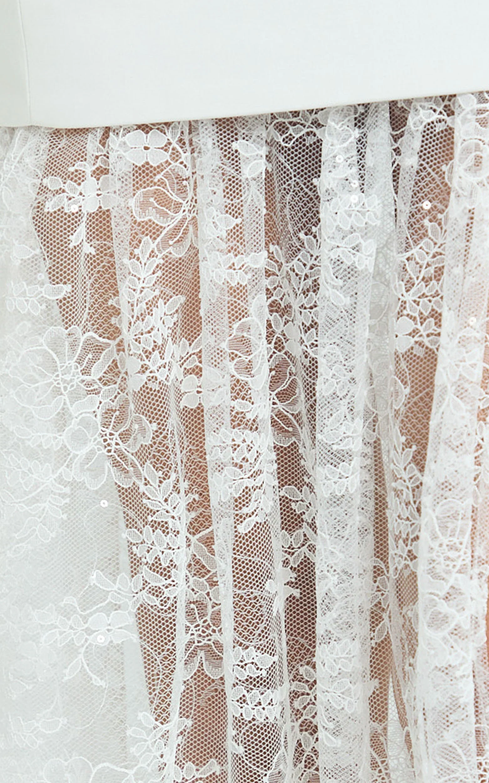 Alegra Maxi Dress - Peplum Bodice Lace Skirt Dress in Ivory