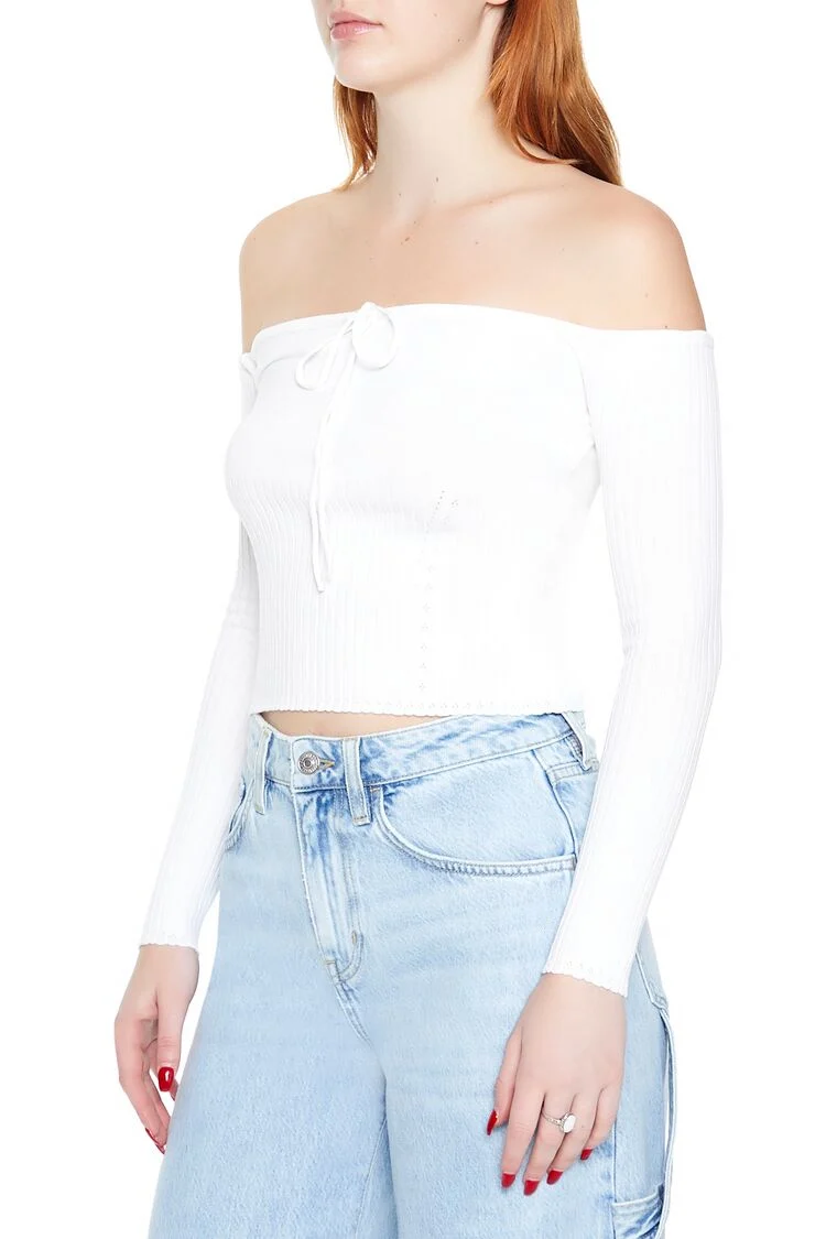 Off-the-Shoulder Sweater-Knit Top