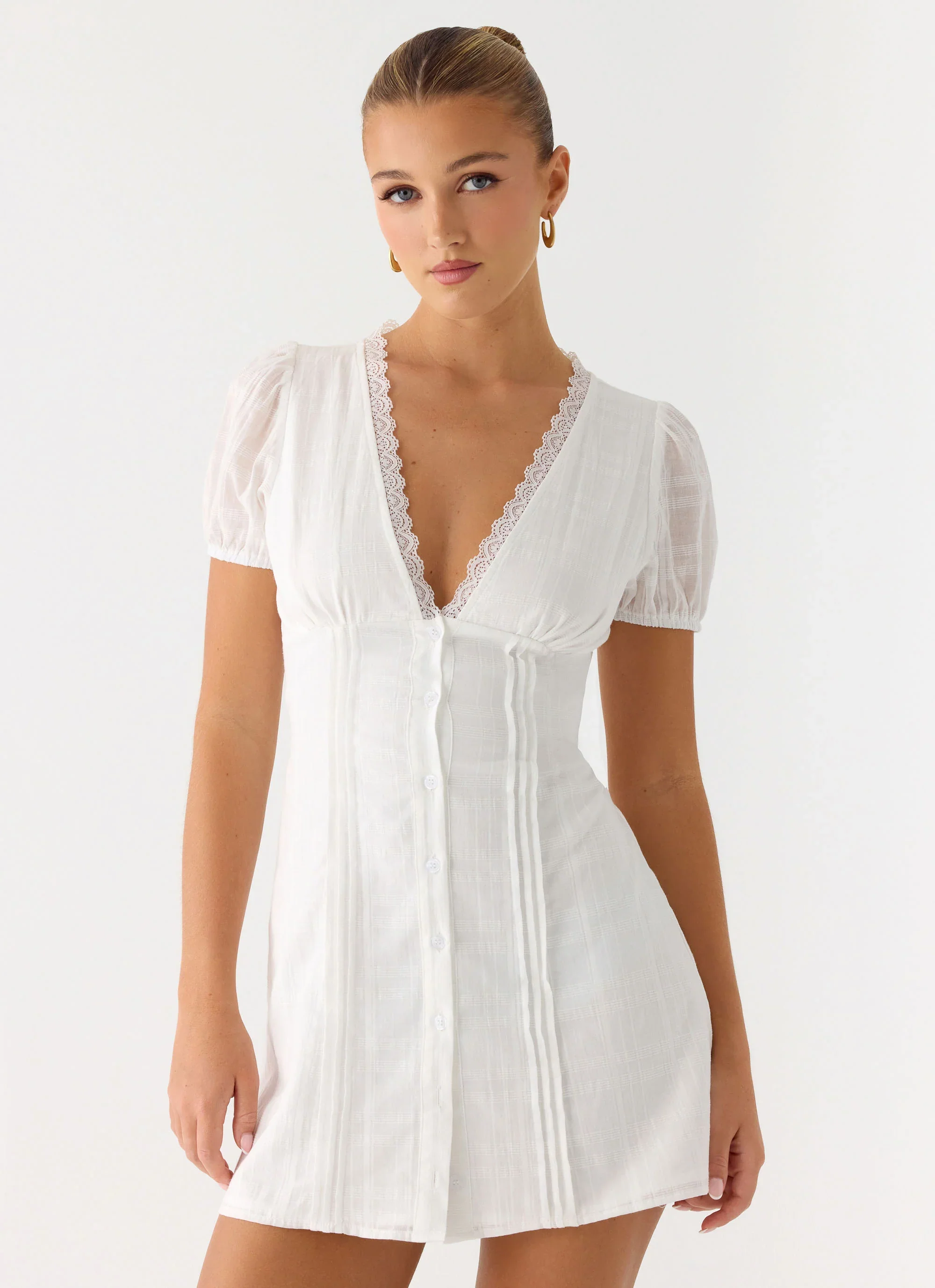 Sweet Lullaby Mini Dress - White