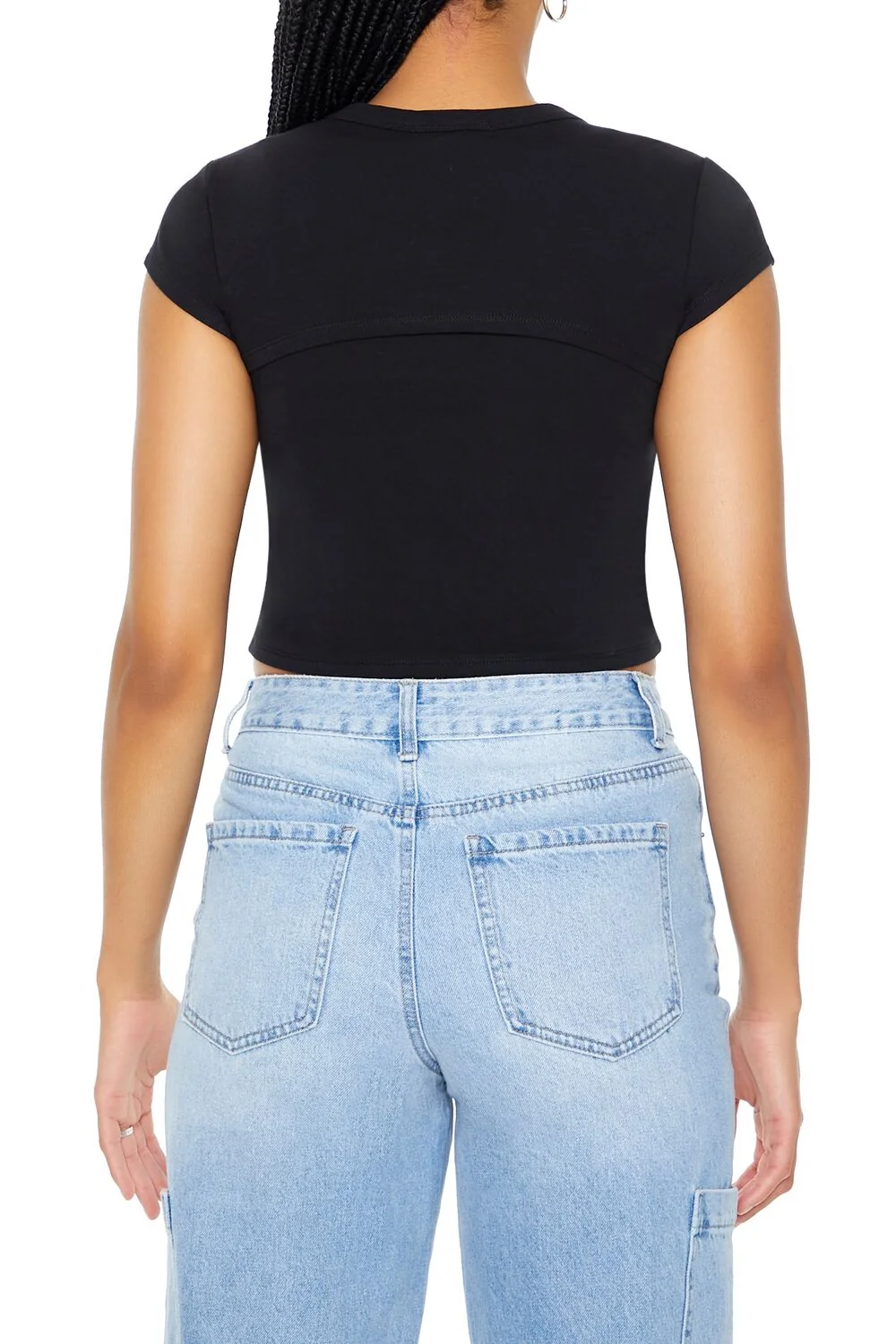 Layered Cutout Cropped Tee