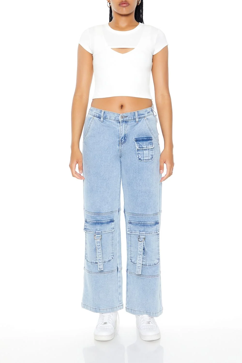 Layered Cutout Cropped Tee