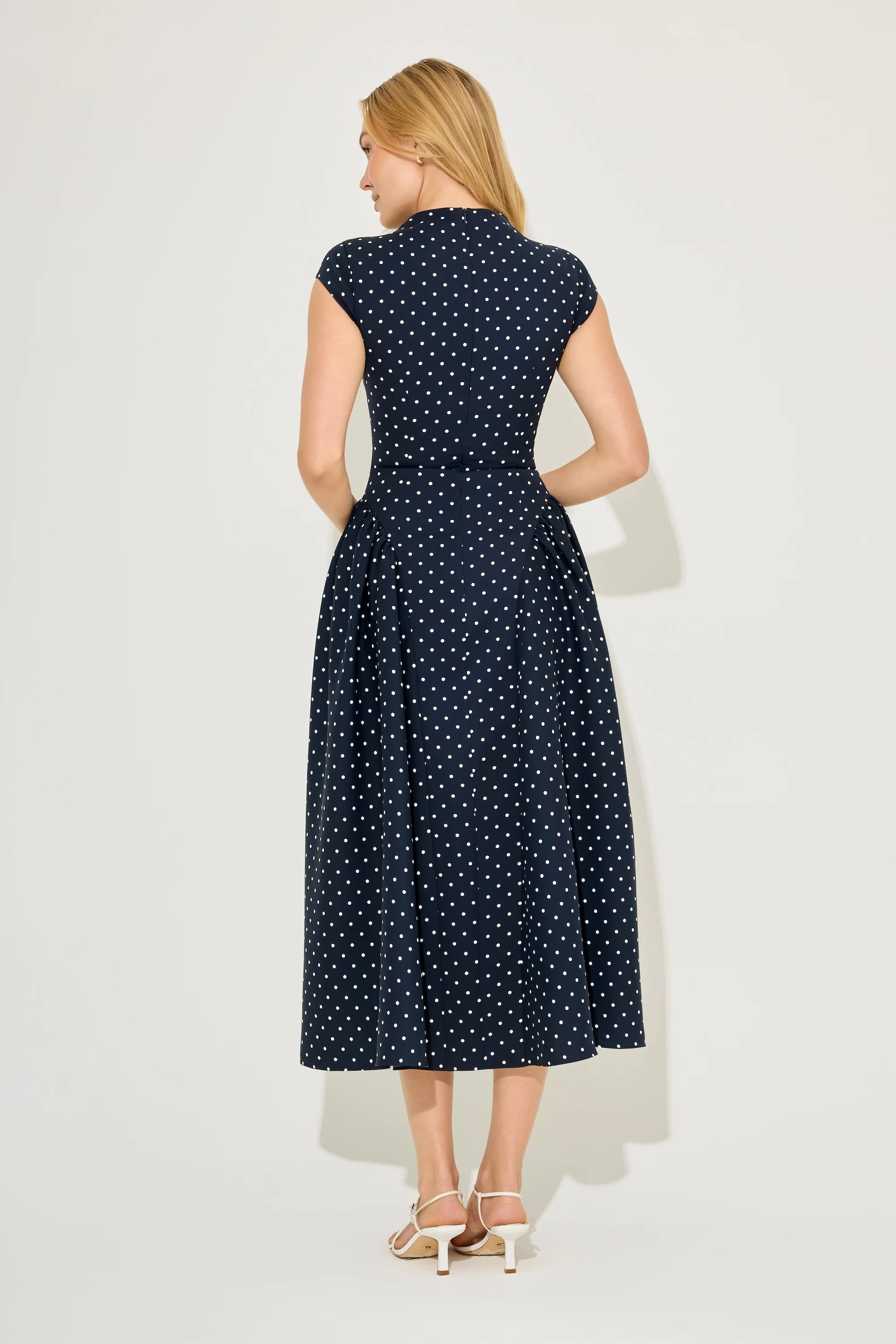 Cap Sleeve Gathered Midi Dress