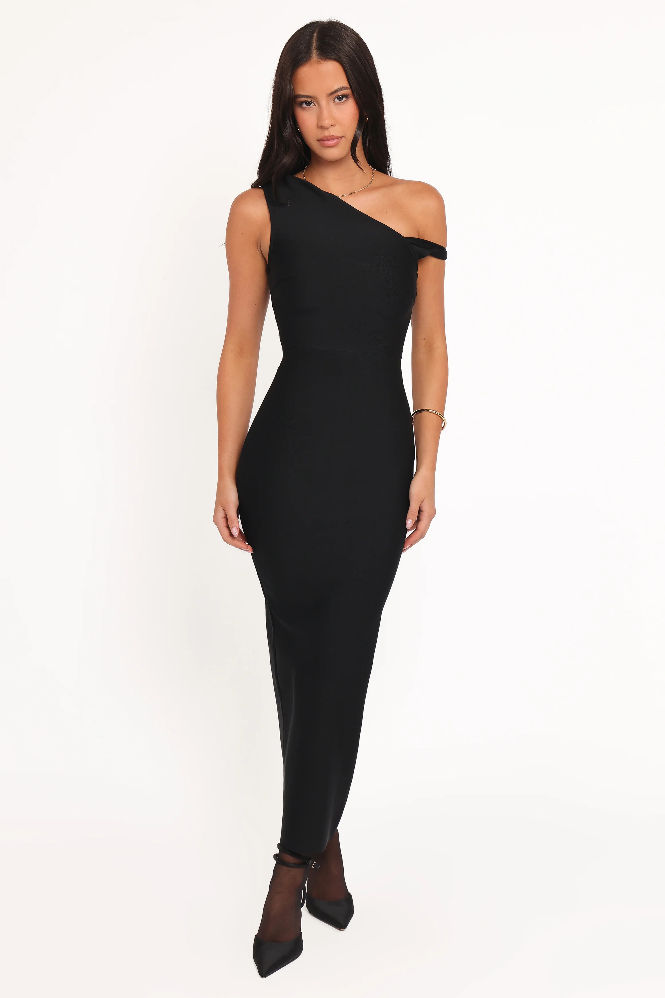 Hudson Off Shoulder Midi Dress - Black