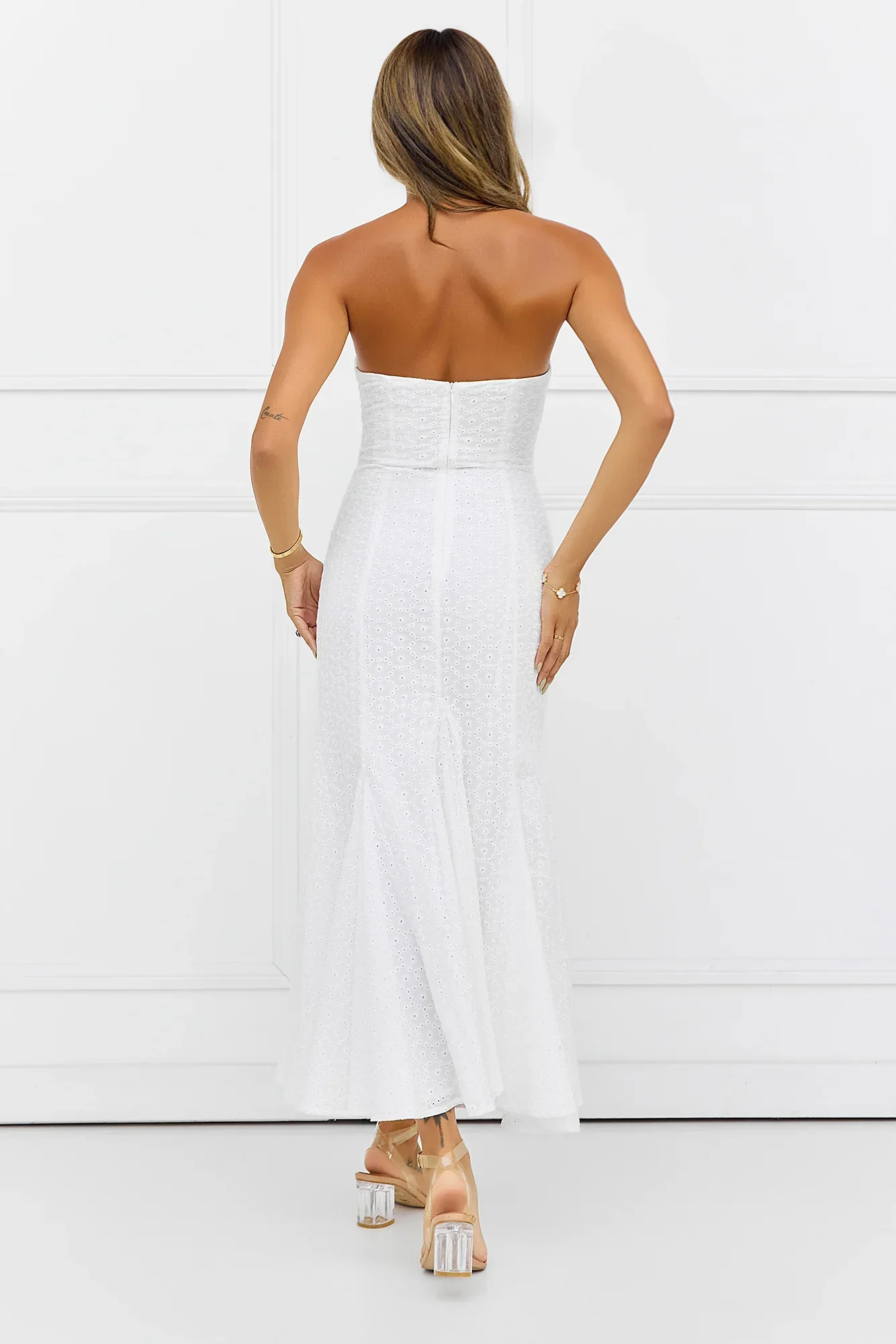 Monte Carlo Luxe Strapless Maxi Dress White