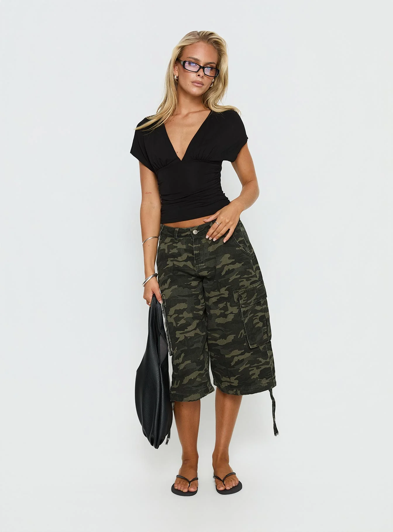 Hudsen Longline Cargo Shorts Camo