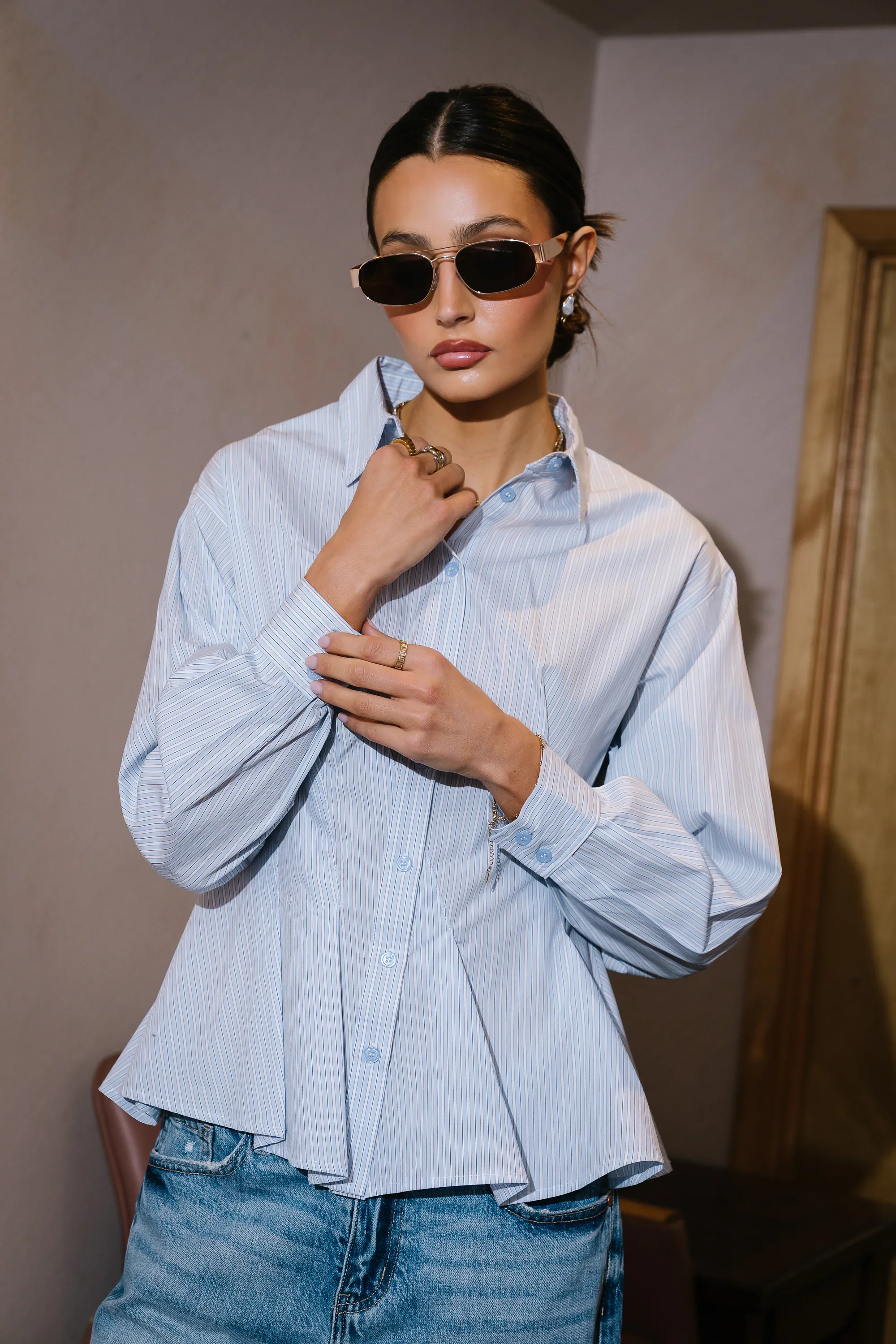 Hadley Striped Button Up