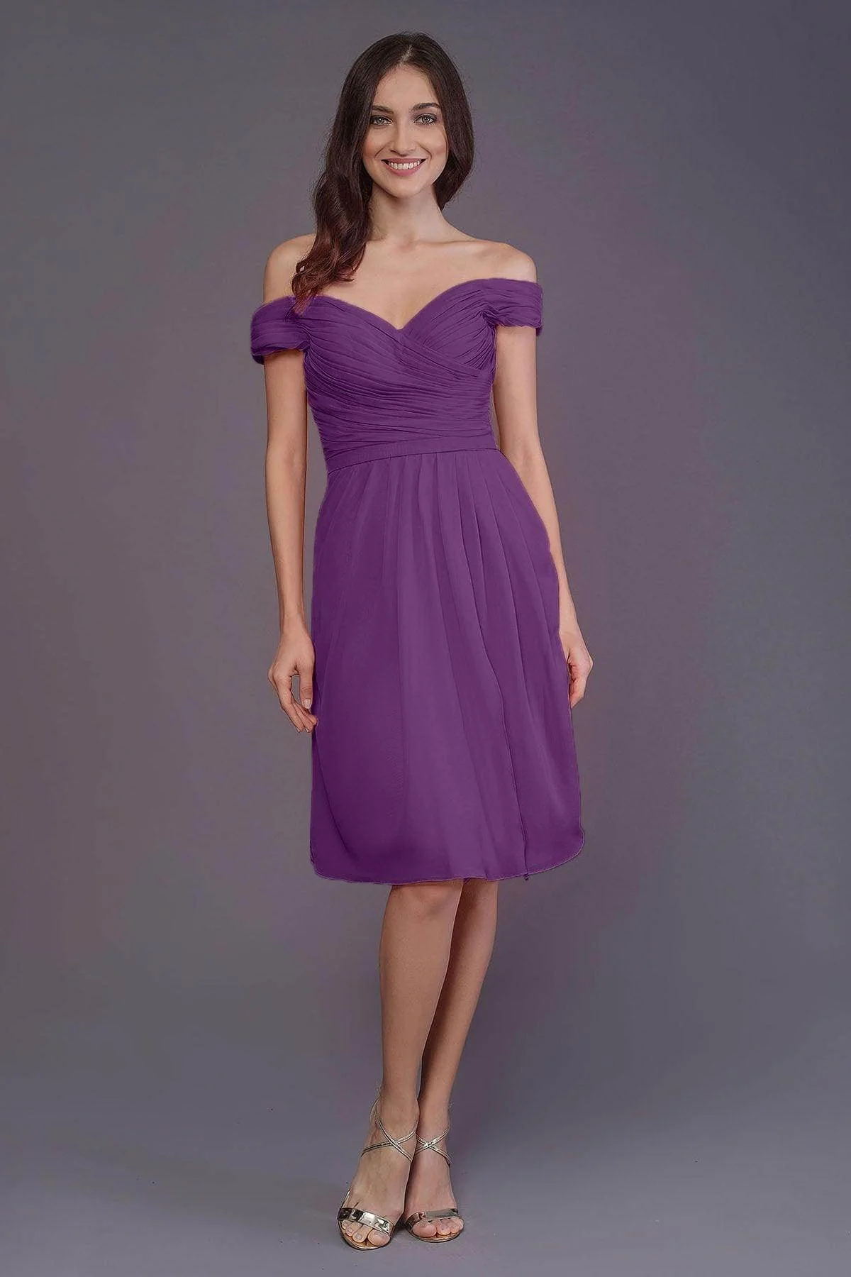 Sheath-Column Knee Length Short Bridesmaid Dress PR3485