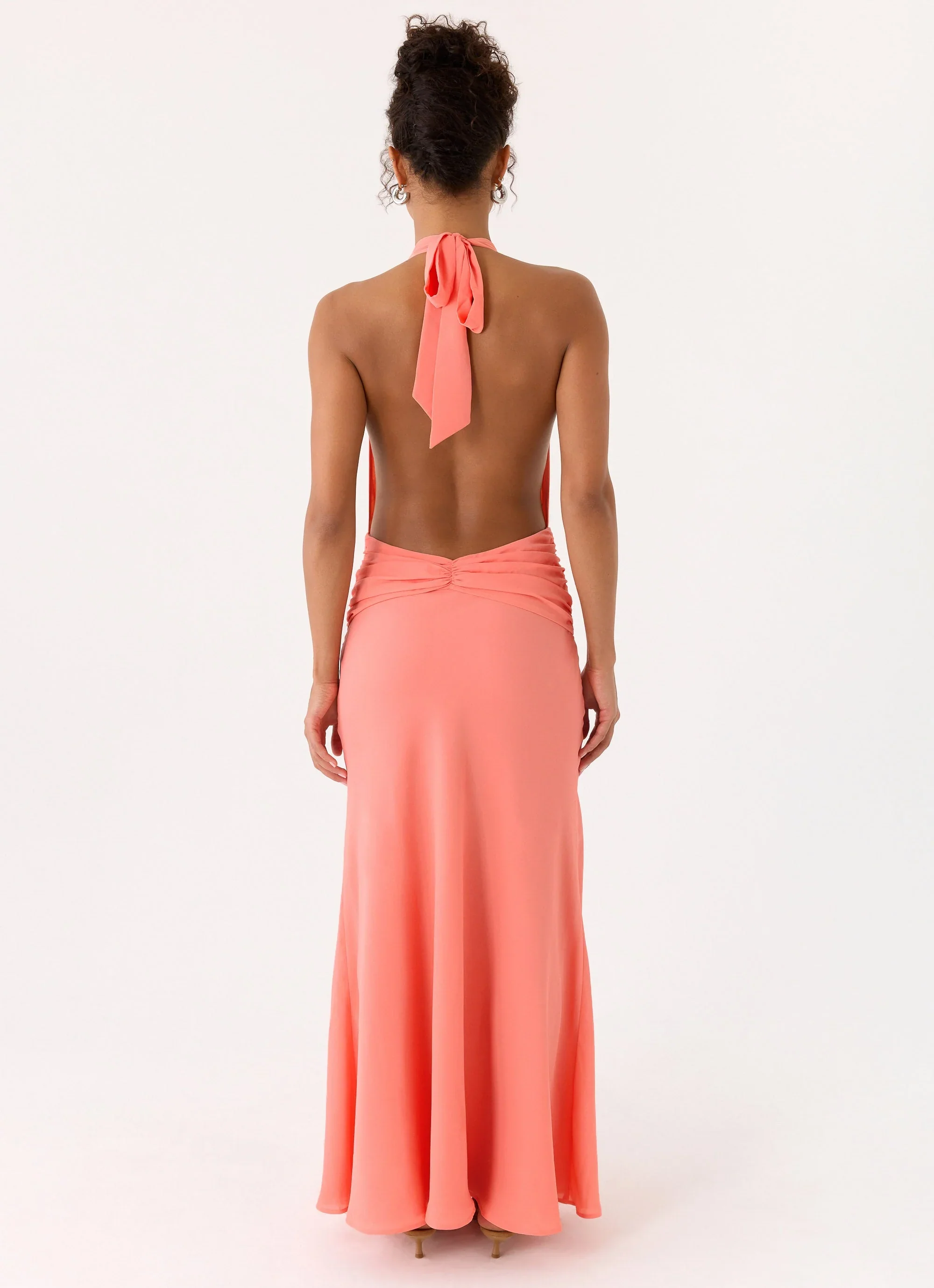 Attina Halter Maxi Dress - Coral