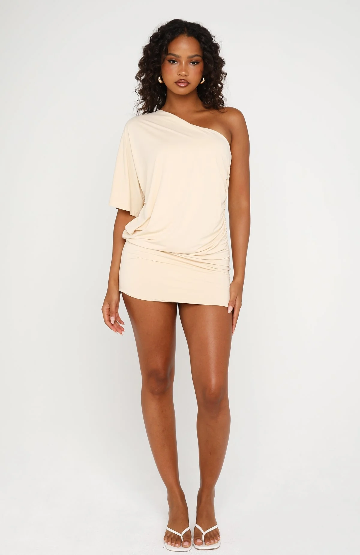 Favourite Girl Off Shoulder Mini Dress Butter