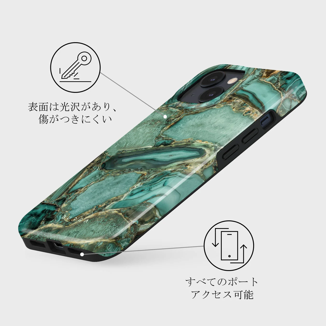 Ubud Jungle - Turquoise iPhone 13 Mini ケース