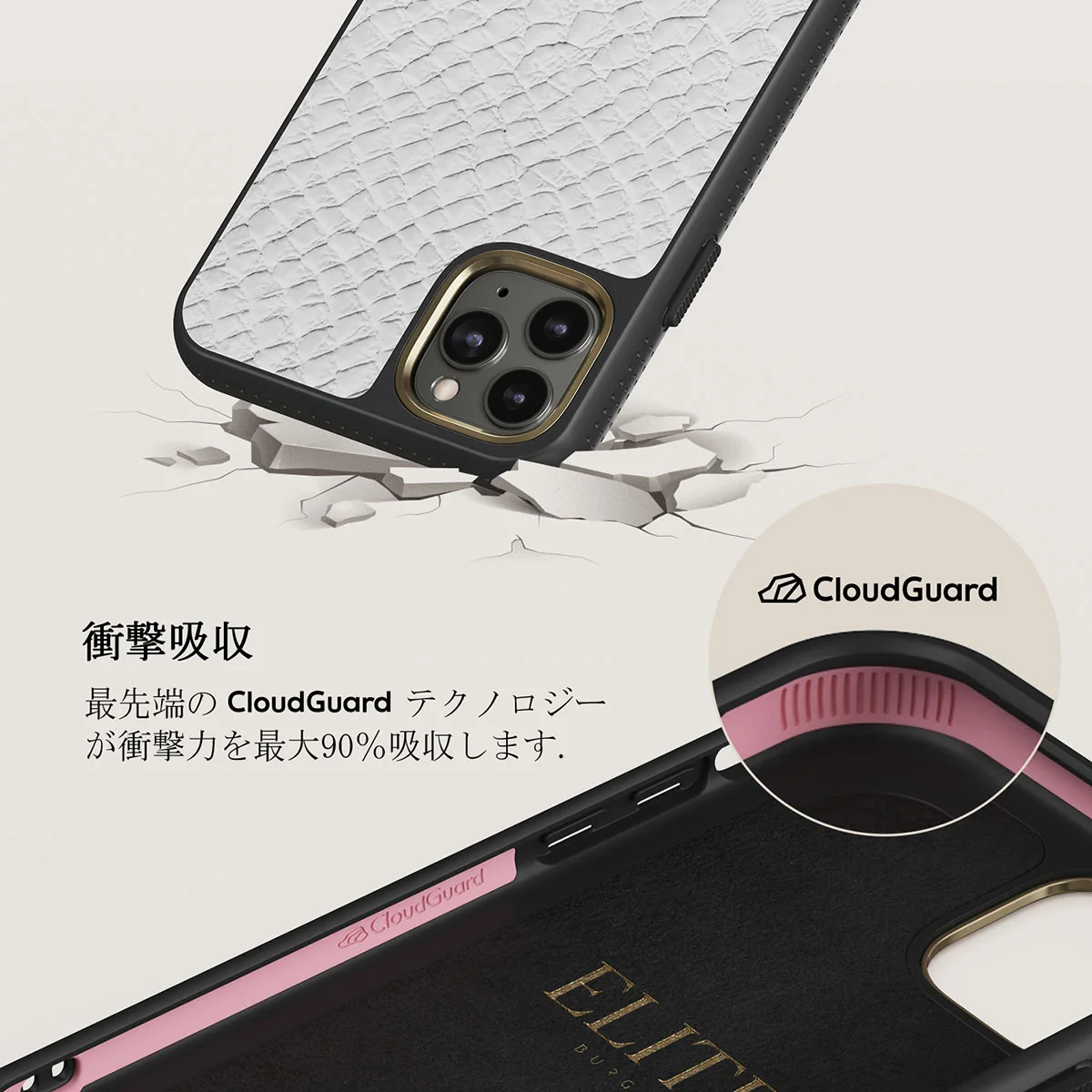 Glacial Desert - White Snakeskin iPhone 11 Pro Max ケース
