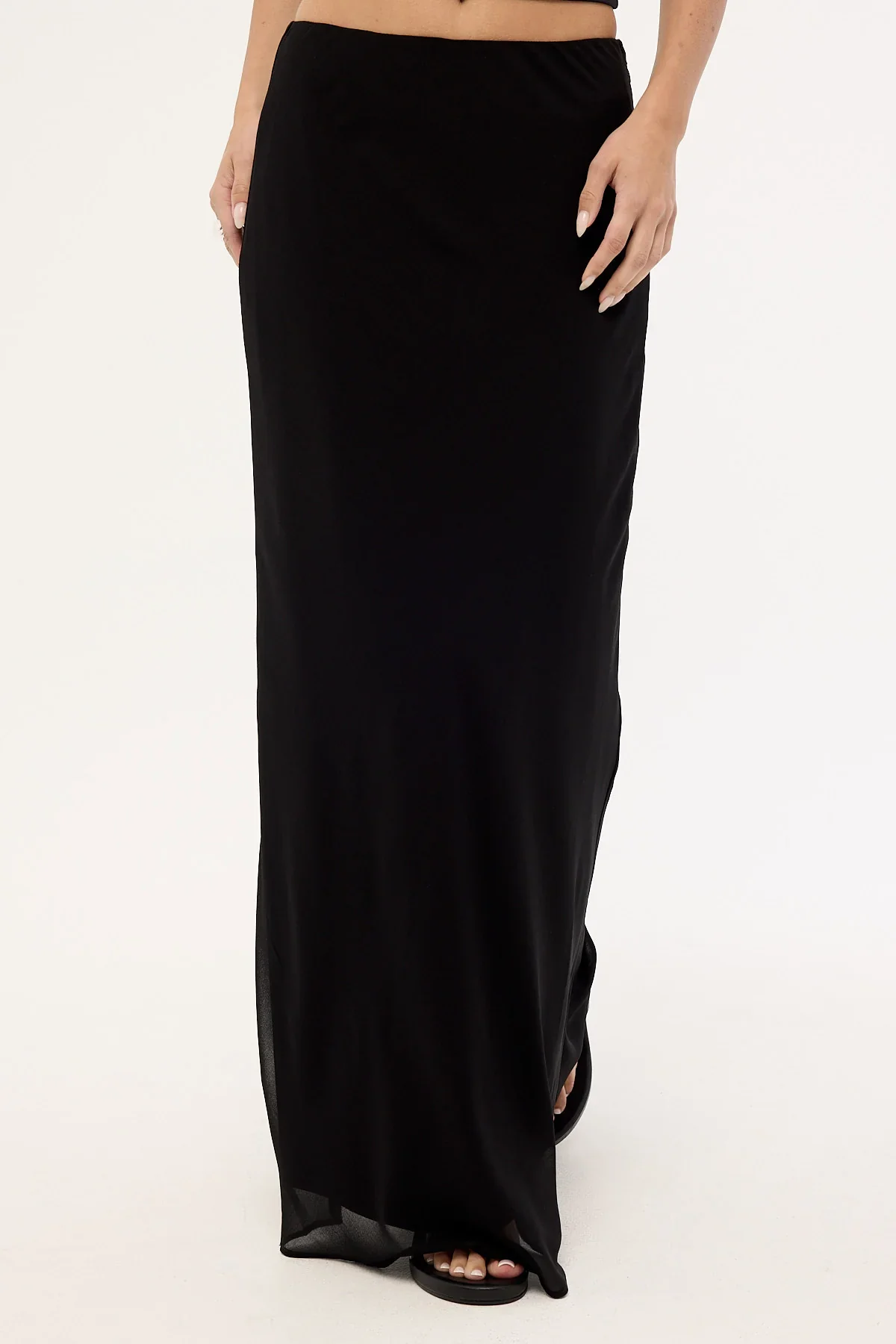 Perfect Stranger Lula Chiffon Maxi Skirt Black