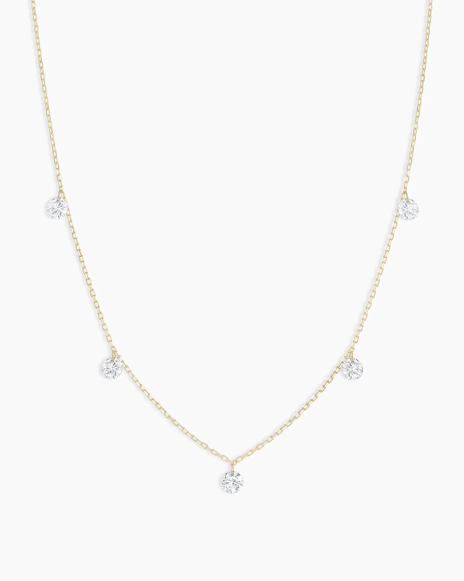 18K Floating Diamond Flutter Necklace