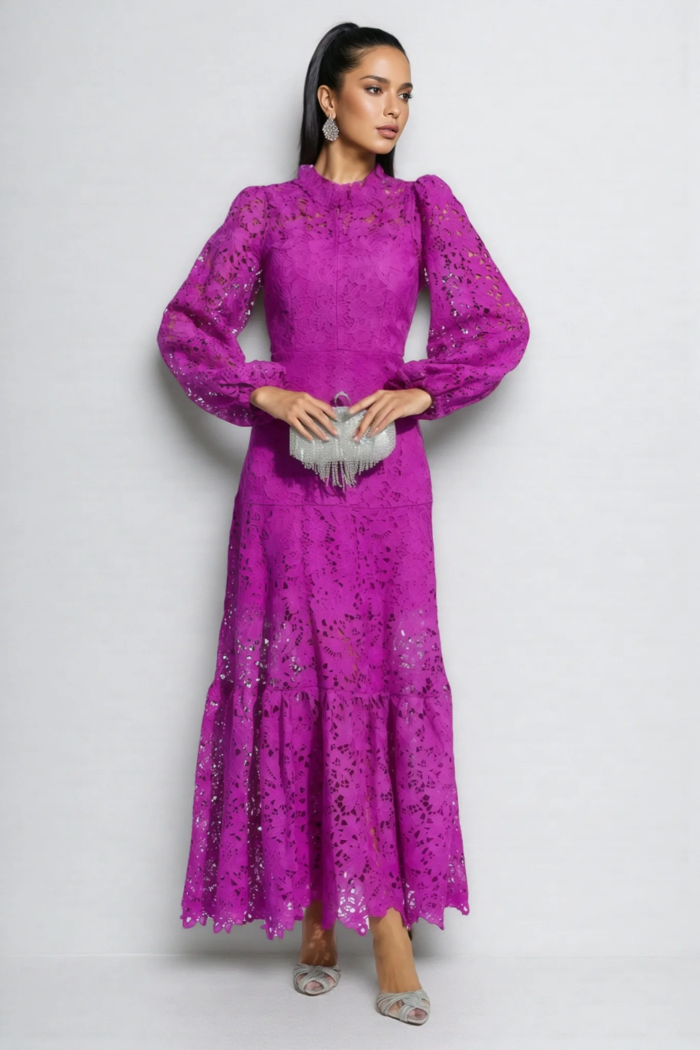 Viney Purple Cut Out Maxi Dress