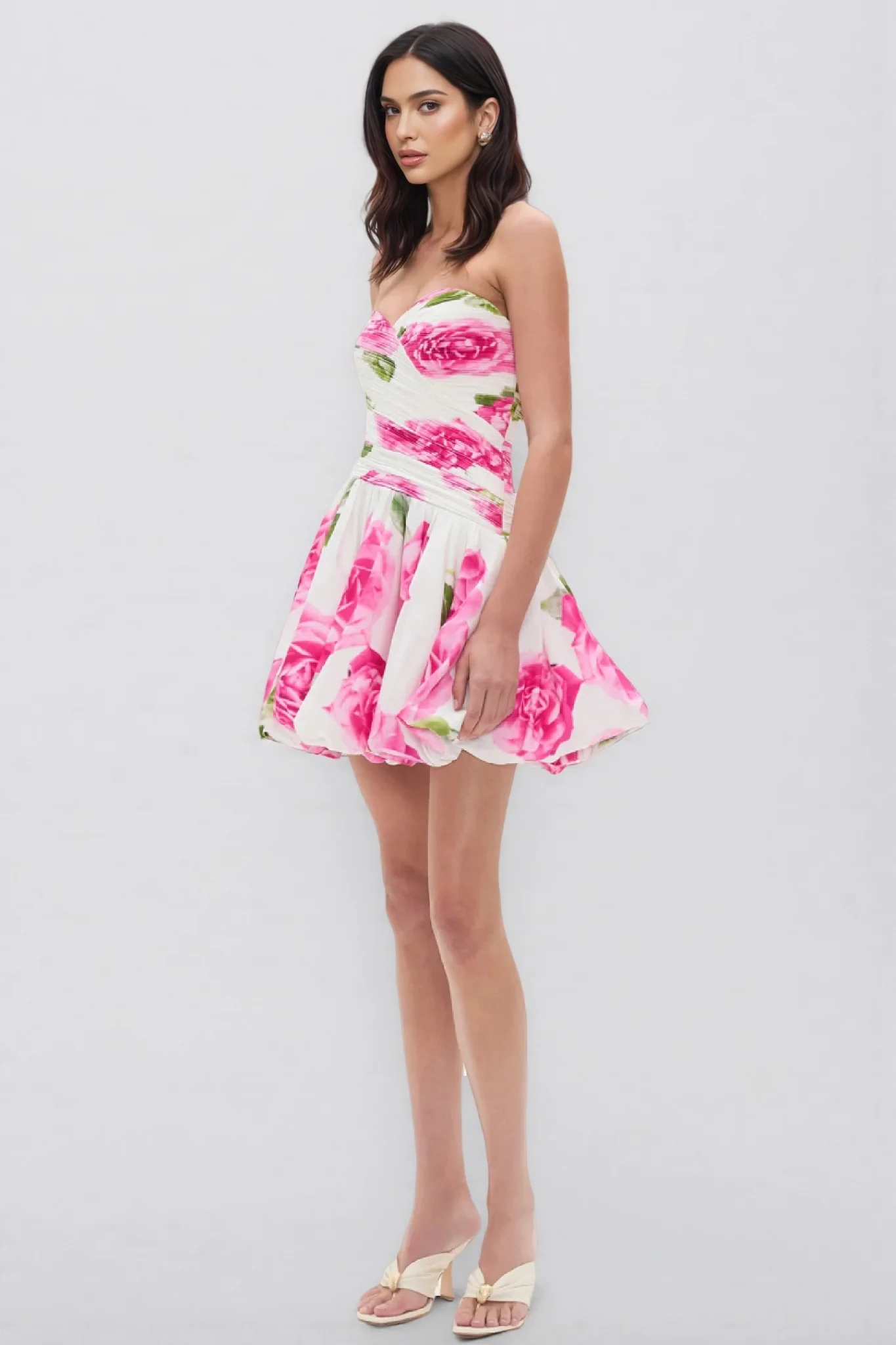 Deborah Strapless Ruffled Mini Dress