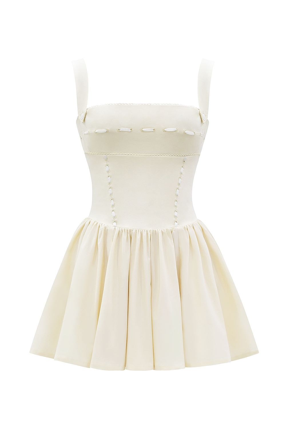 Buttermilk Ribbon Detailed Mini Dress
