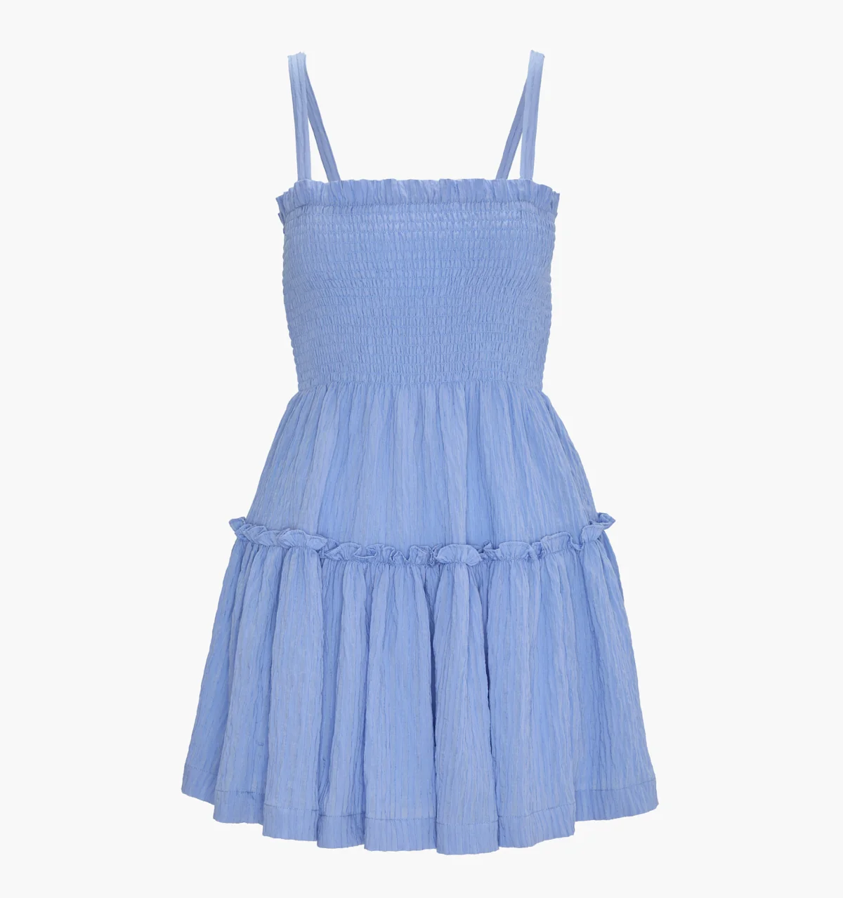 The Seraphina Mini Nap Dress - Bluebird Tonal Seersucker