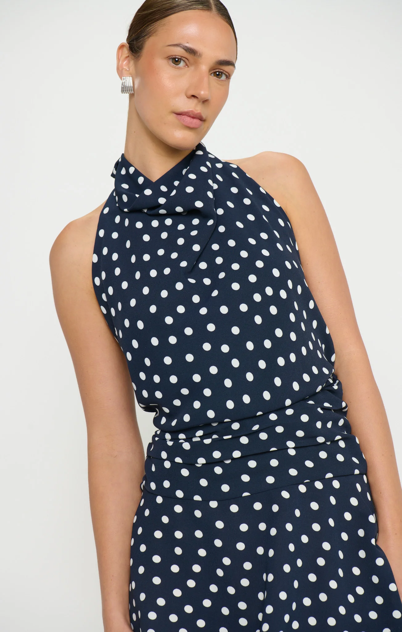 Brynn Mini Dress ~ Navy Polka Dot