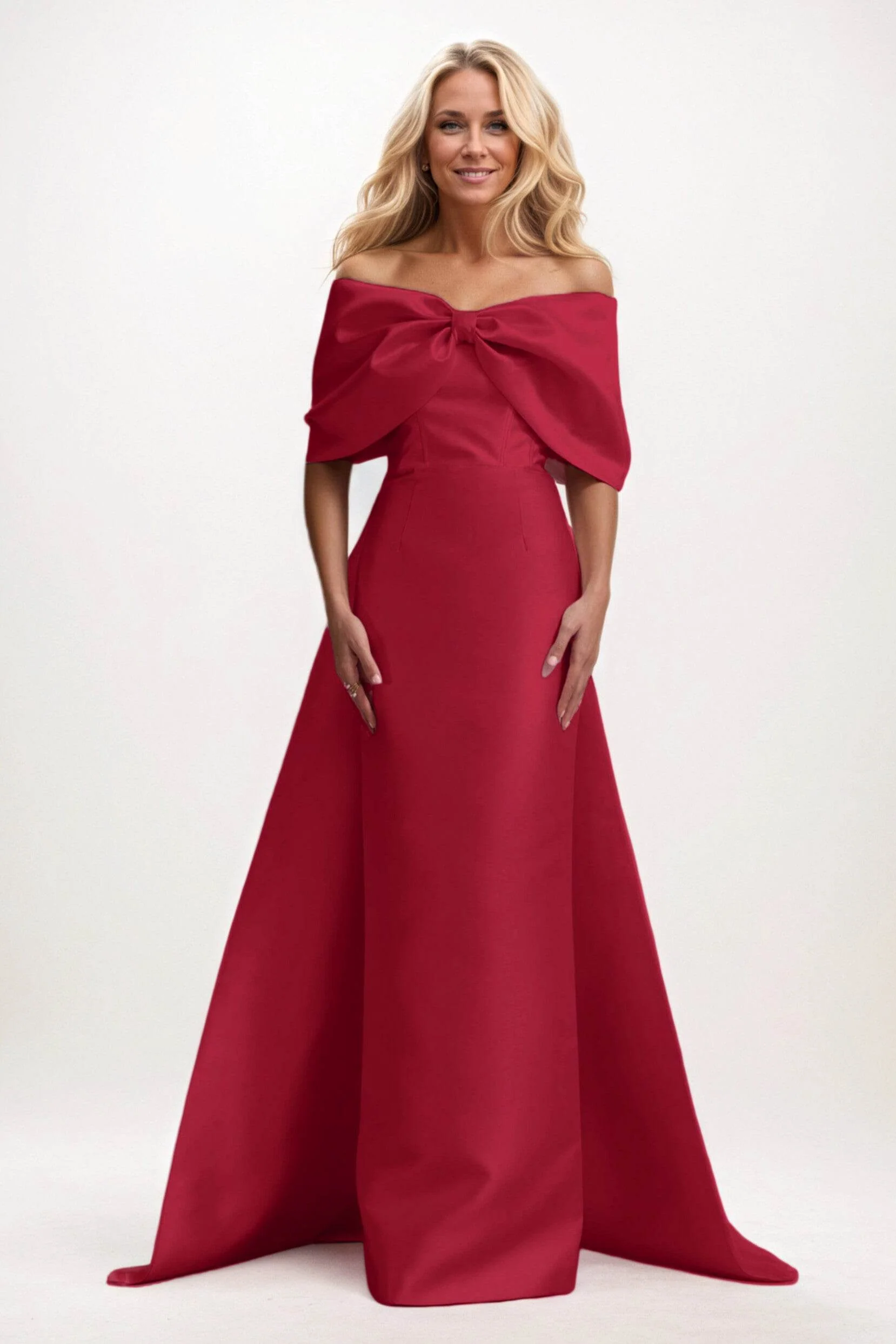Trumpet-Mermaid Maxi Satin Mother of the Bride Dresses CM0387
