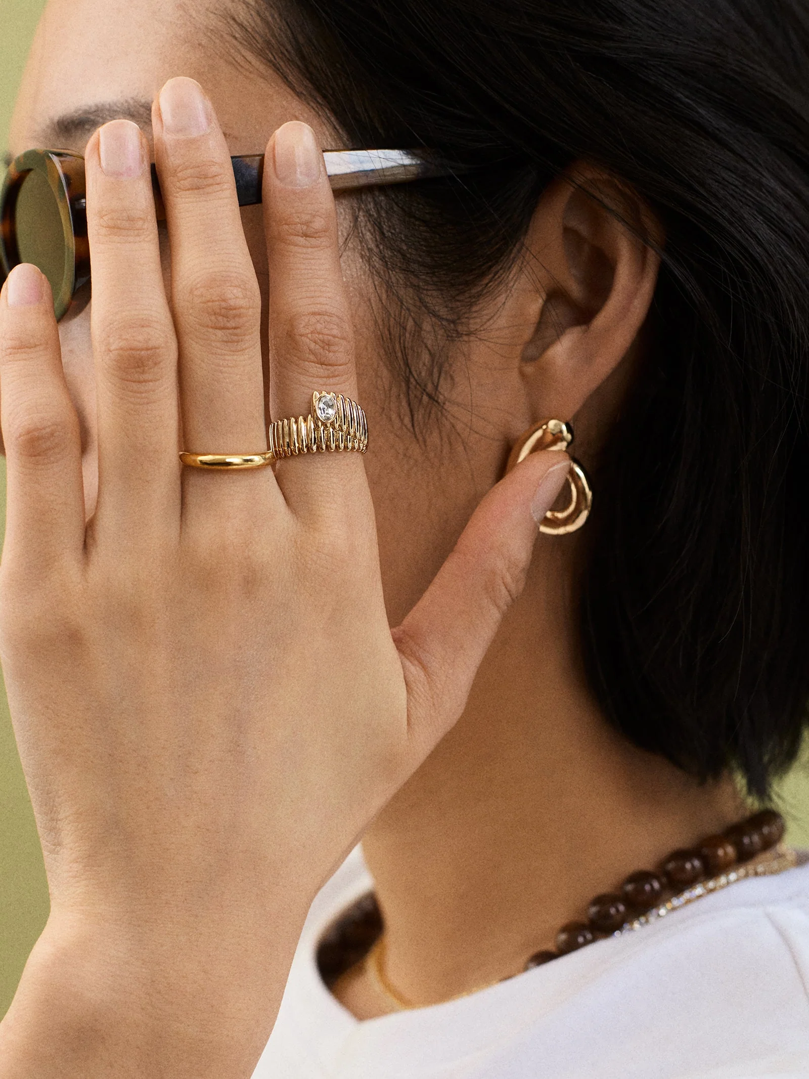 Mona Gold Wrap Ring - Gold/Pavé
