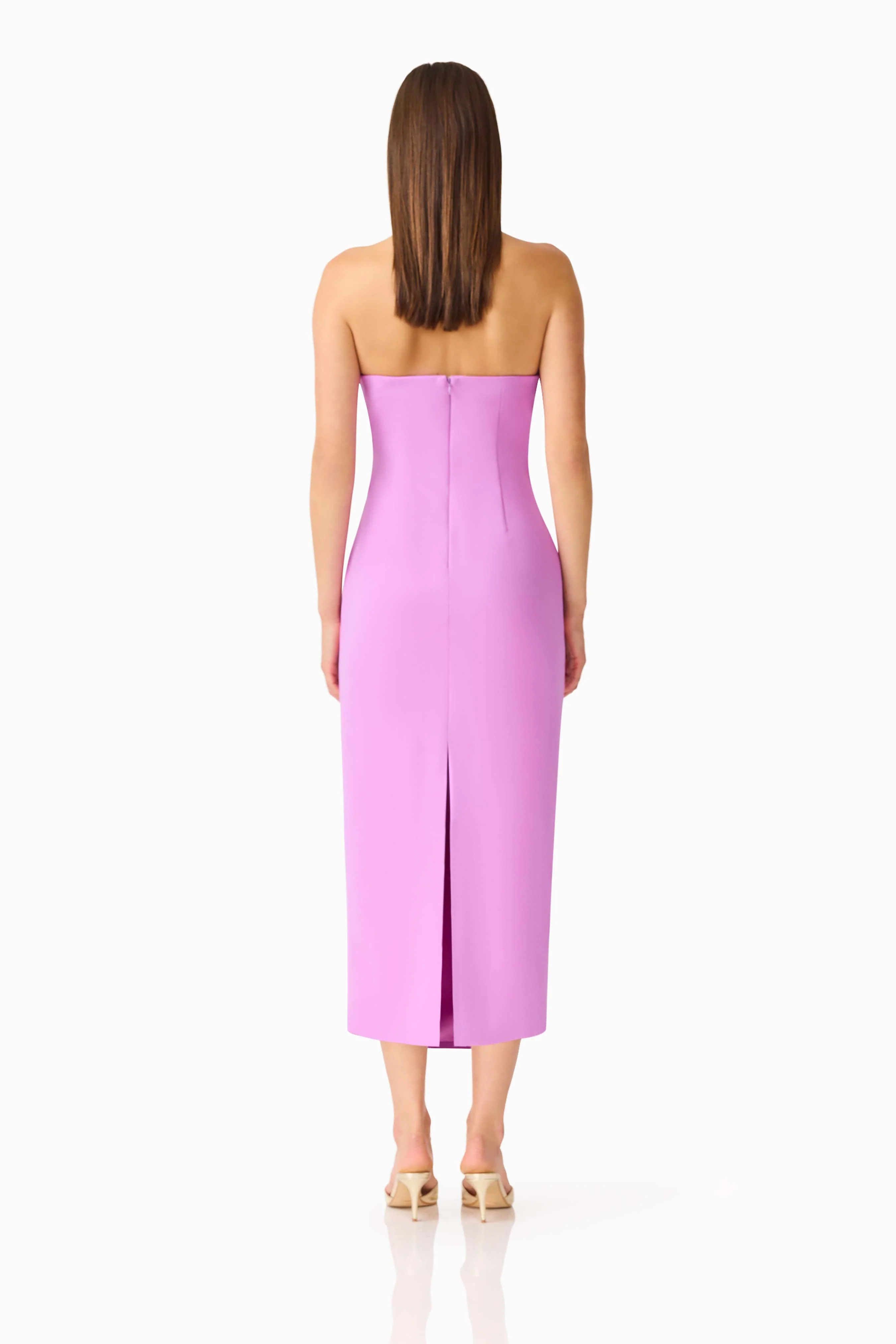 Solenne Column Midi Dress in Purple