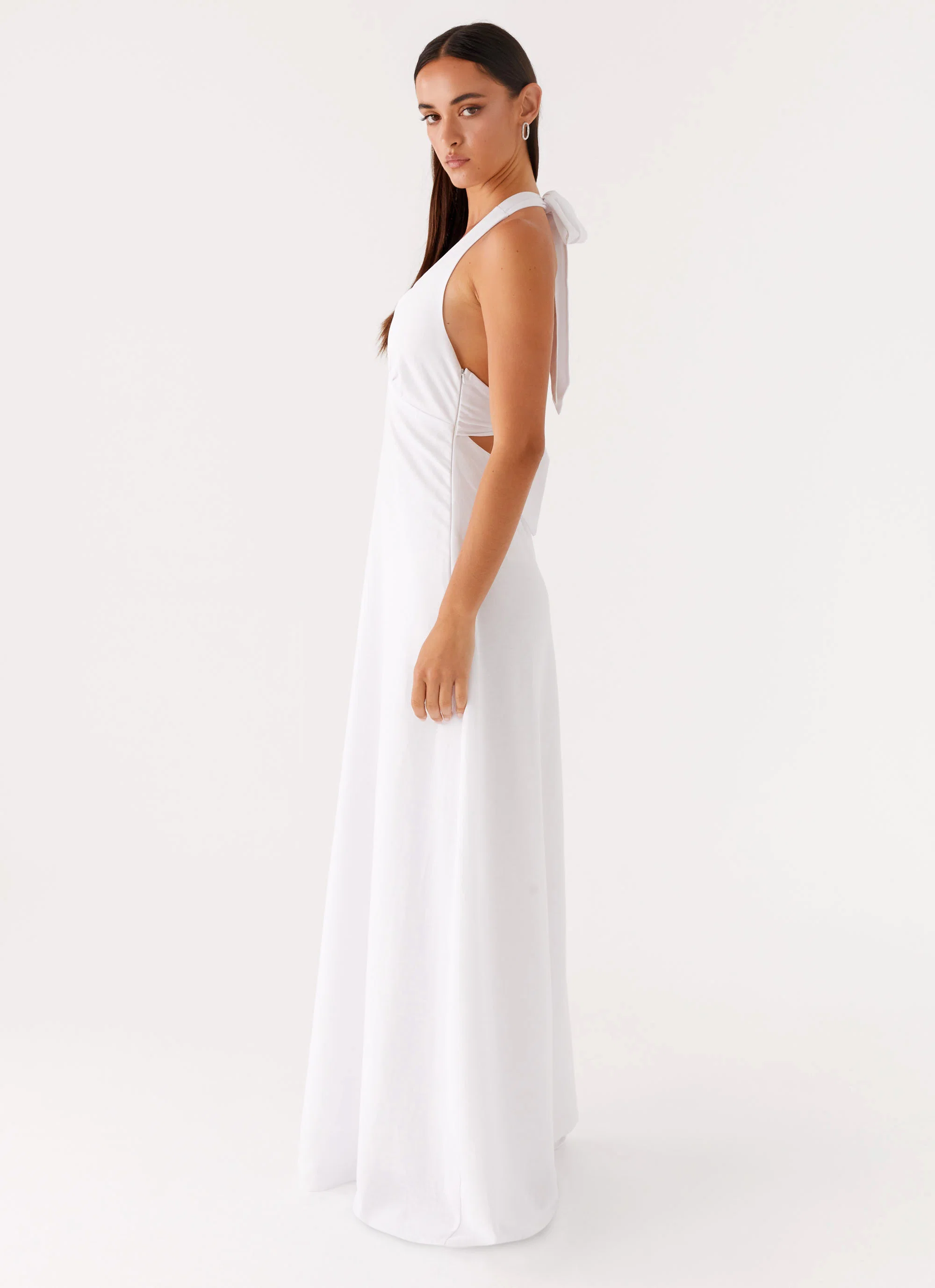 Heavy Hearted Linen Maxi Dress - White