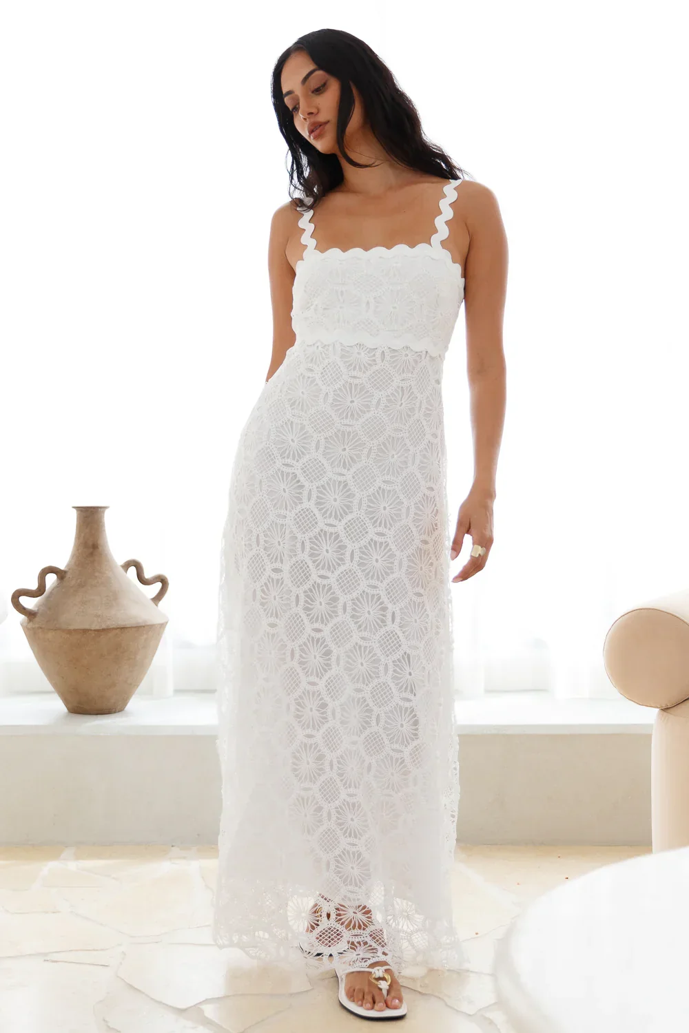 Blanca Maxi Dress White��