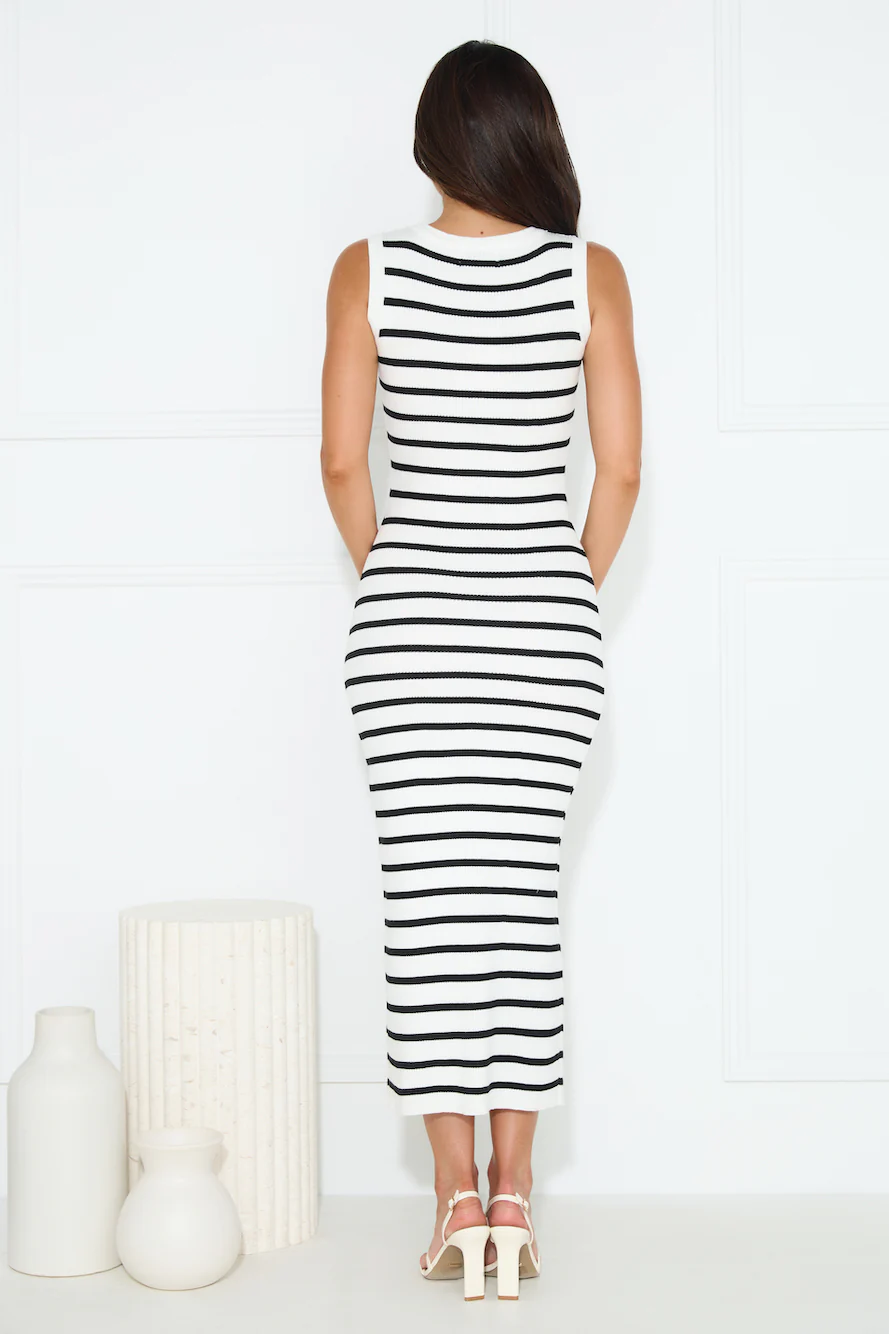 Take Your Place Knit Ribbed Maxi Dress White - luluinthesky