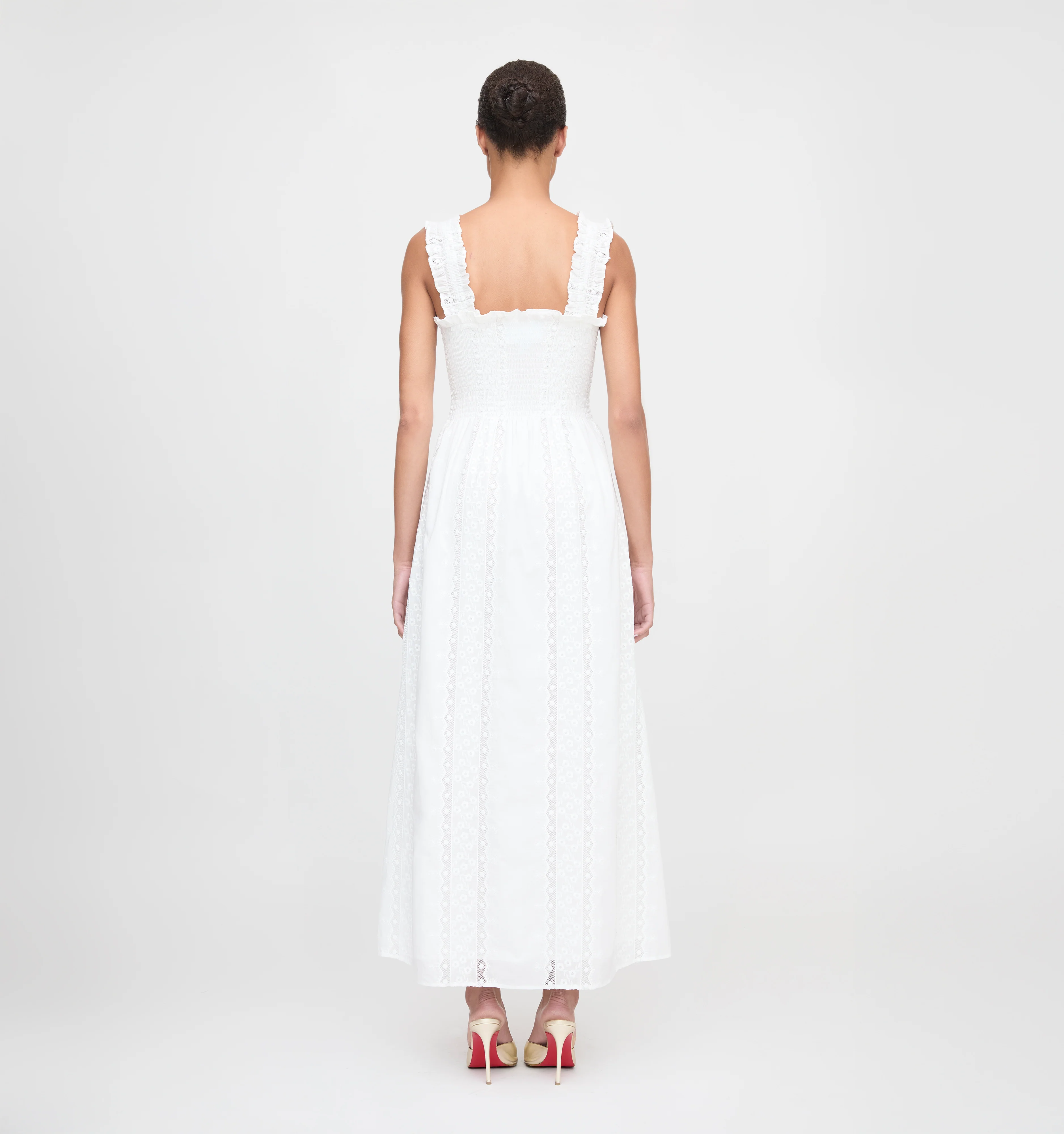 The Rosetta Nap Dress - White Broderie Voile