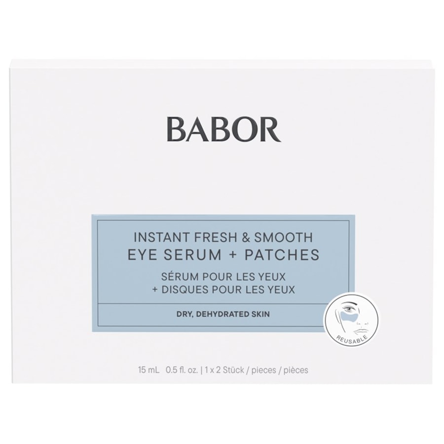 BABOR Skinovage Błyskawicznie odświeżające i wygładzające serum pod oczy + płatki