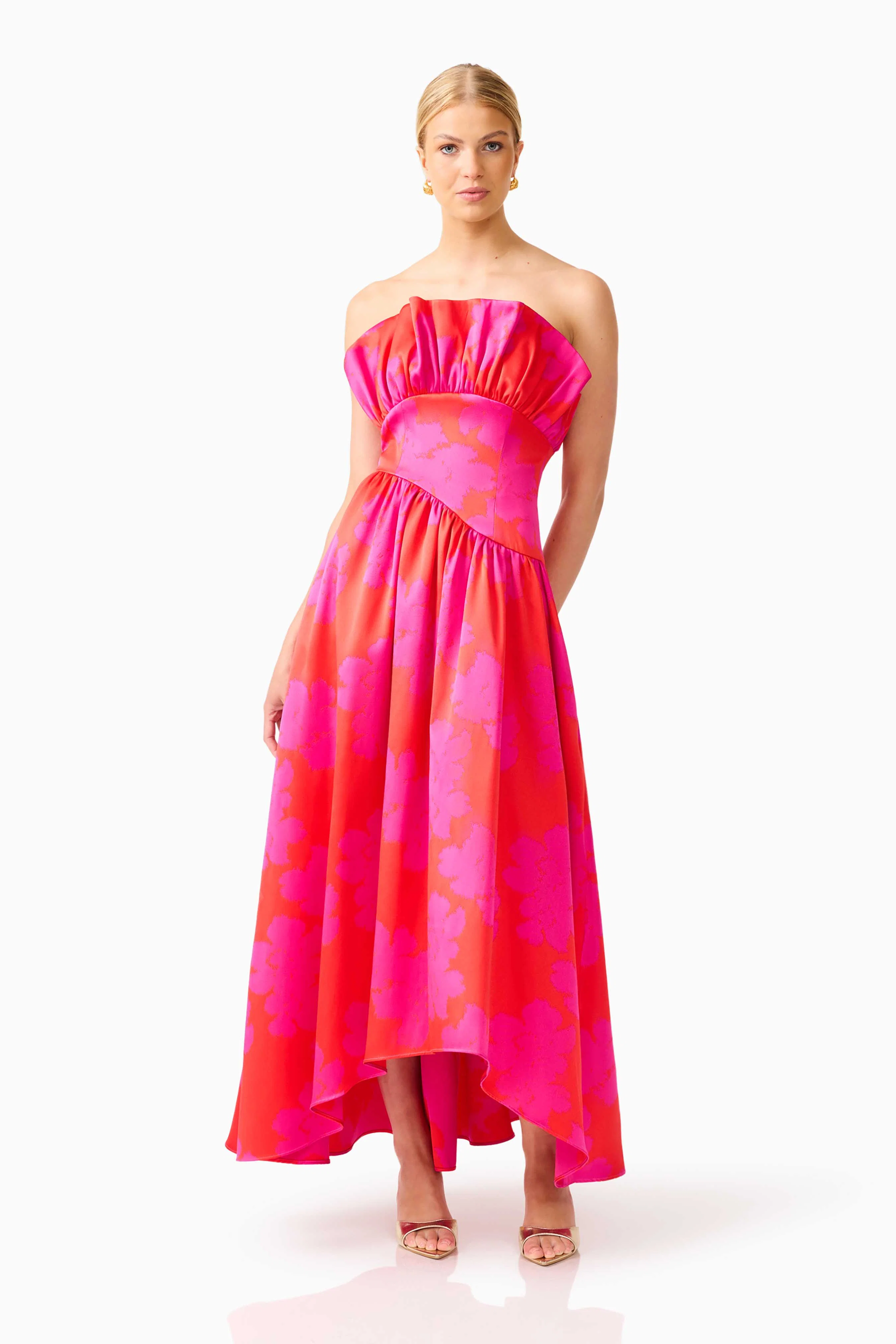 Laurel Sleeveless Maxi Dress in Pink & Red