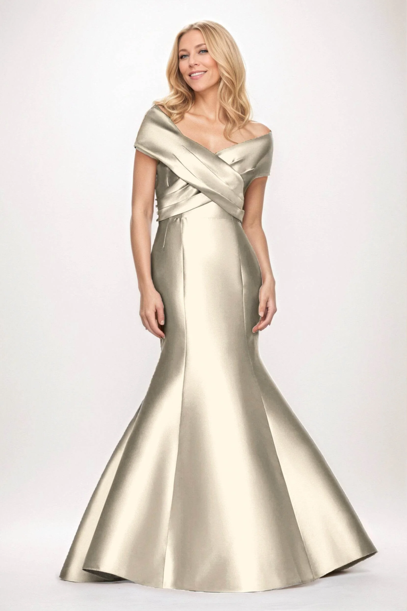 Trumpet-Mermaid Maxi Satin Mother of the Bride Dresses CM0407