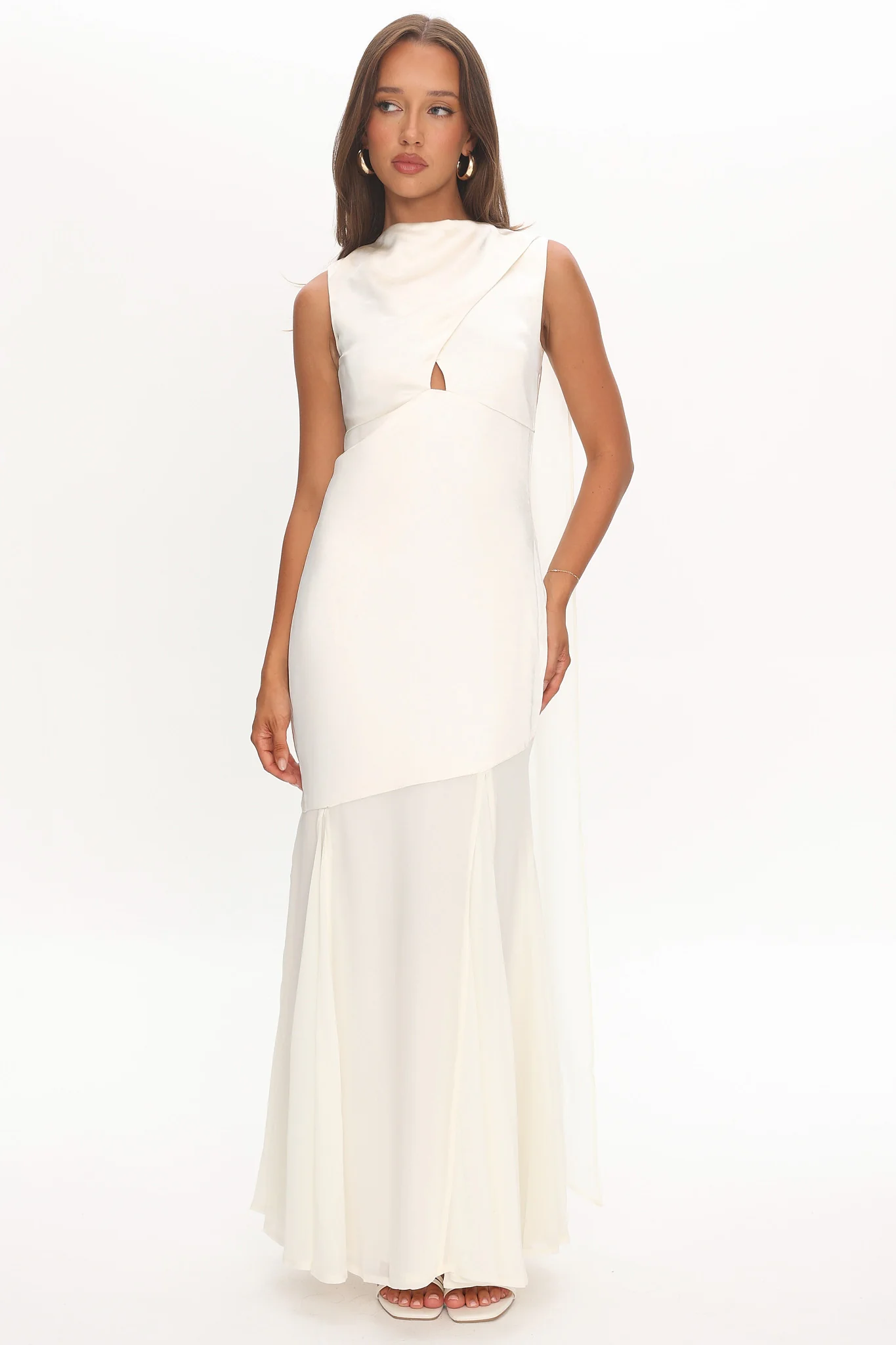 Meliza Keyhole Bust Maxi Dress Oyster