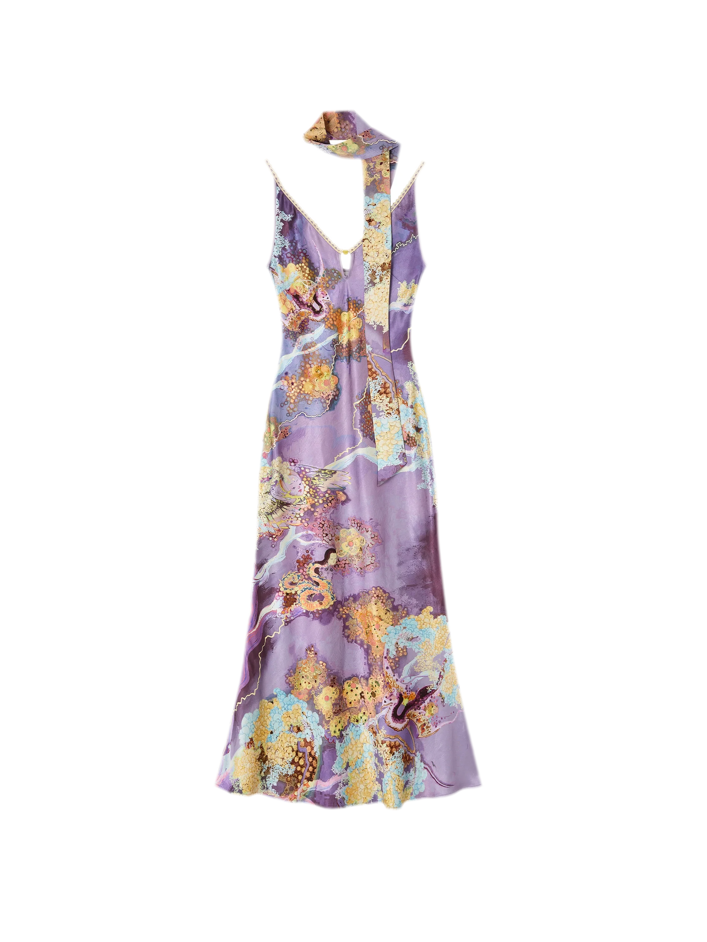 Satin Fishtail Slip Dress