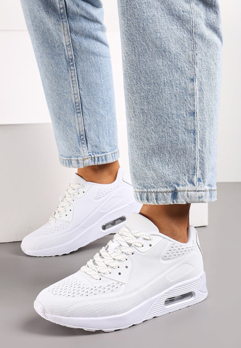 Czarne Sznurowane Sneakersy na Air Podeszwie Azorilda